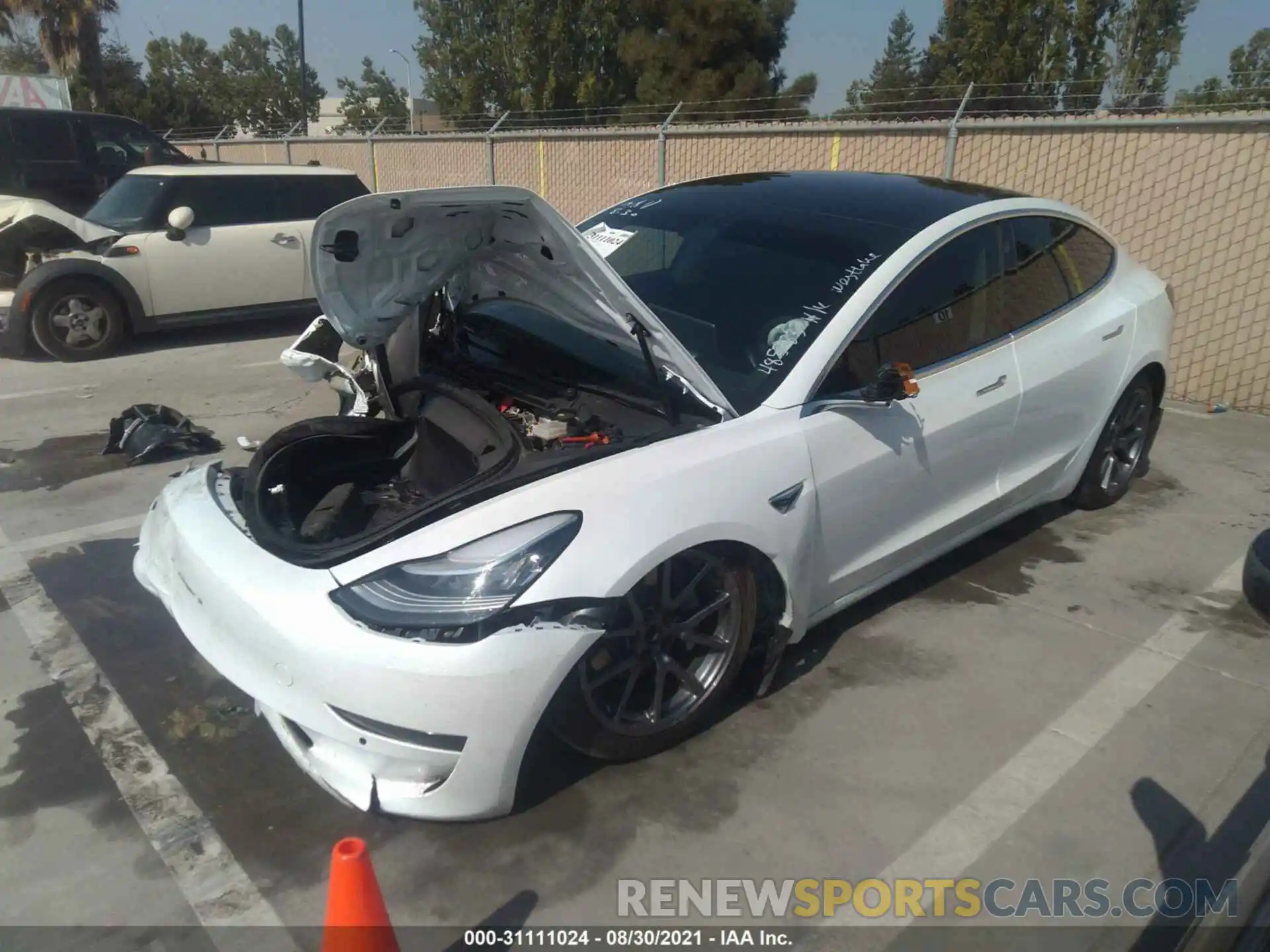 2 Photograph of a damaged car 5YJ3E1EA0KF485783 TESLA MODEL 3 2019