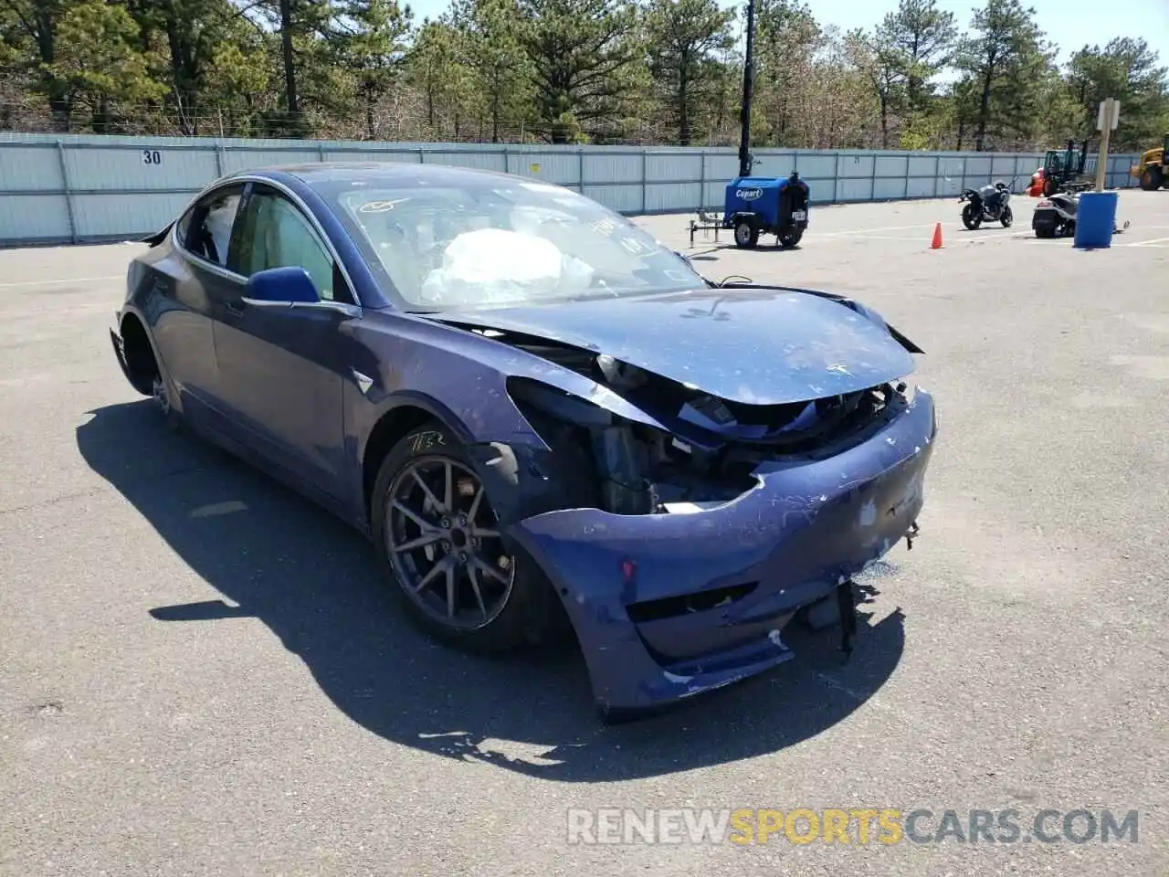 1 Photograph of a damaged car 5YJ3E1EA0KF486142 TESLA MODEL 3 2019