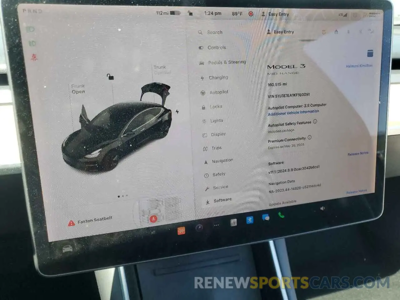9 Photograph of a damaged car 5YJ3E1EA1KF193091 TESLA MODEL 3 2019