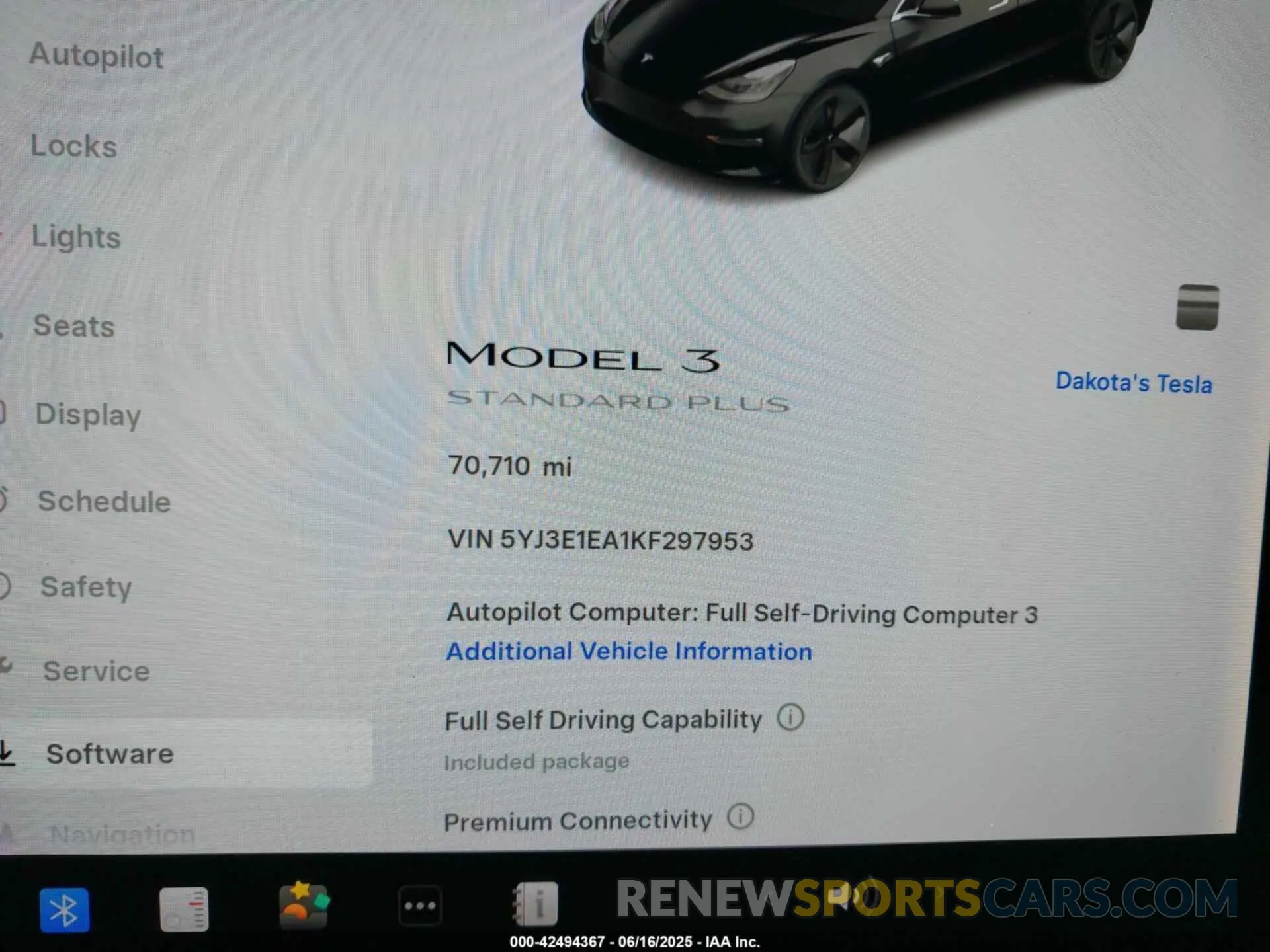 7 Photograph of a damaged car 5YJ3E1EA1KF297953 TESLA MODEL 3 2019