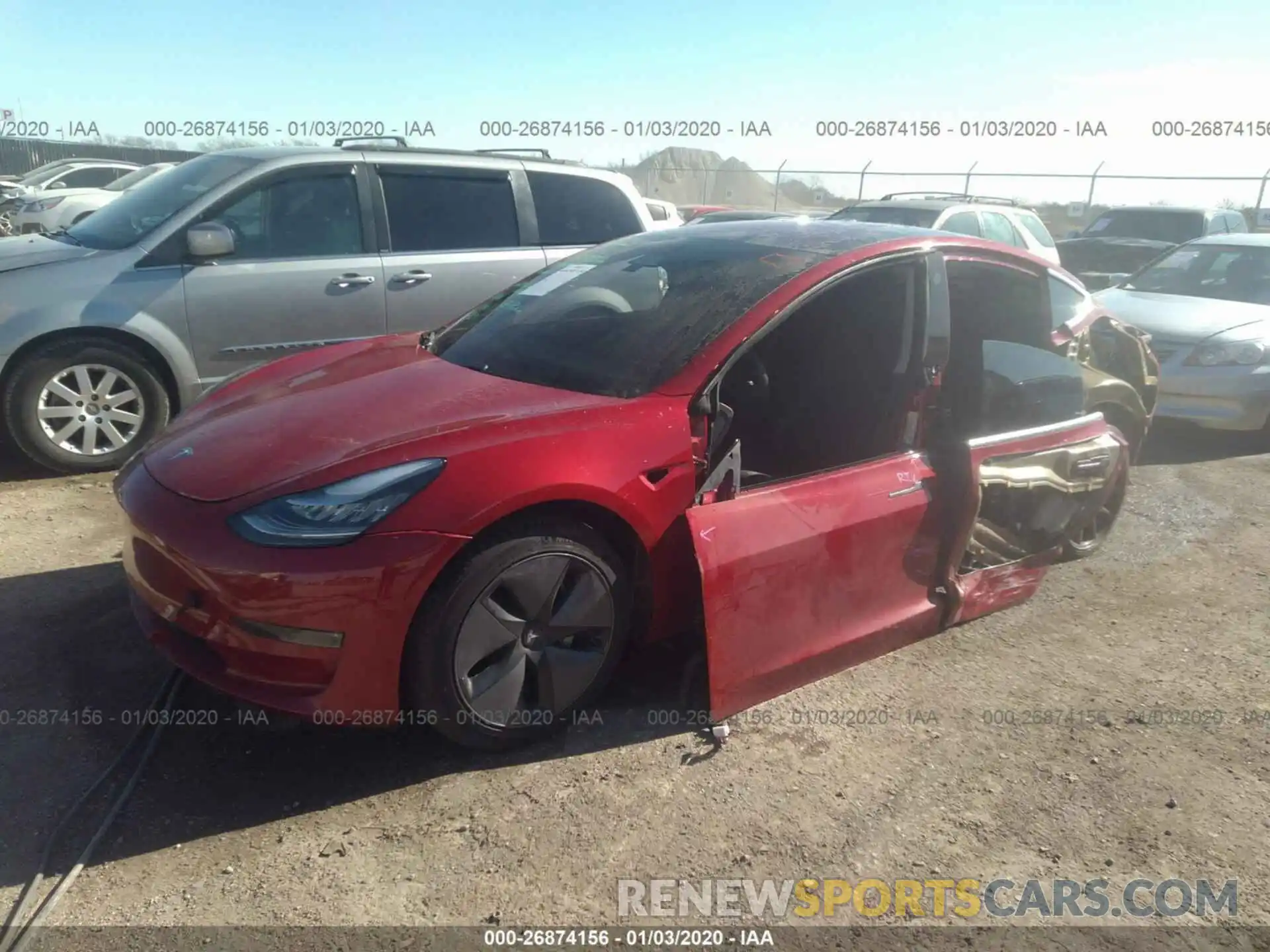 2 Photograph of a damaged car 5YJ3E1EA1KF299055 TESLA MODEL 3 2019