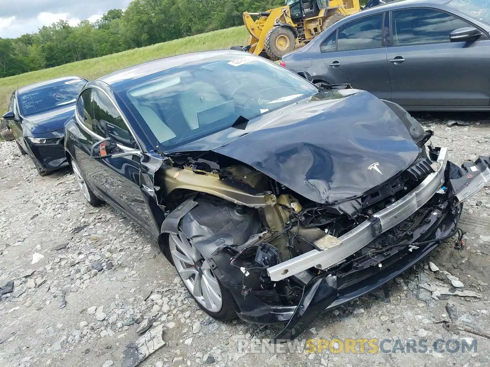 1 Photograph of a damaged car 5YJ3E1EA1KF302410 TESLA MODEL 3 2019