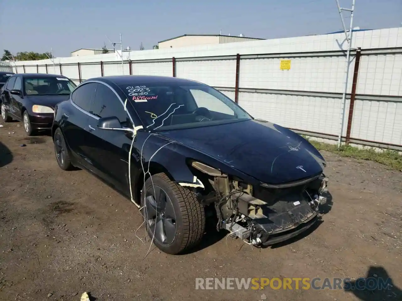 1 Photograph of a damaged car 5YJ3E1EA1KF304397 TESLA MODEL 3 2019