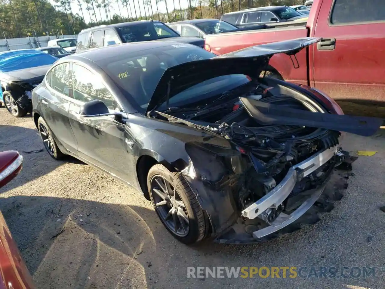 1 Photograph of a damaged car 5YJ3E1EA1KF305839 TESLA MODEL 3 2019