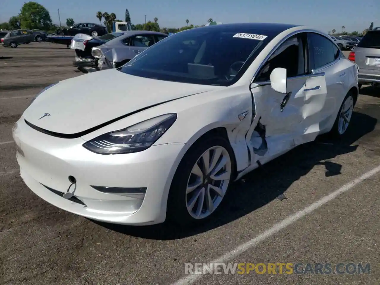 2 Photograph of a damaged car 5YJ3E1EA1KF311706 TESLA MODEL 3 2019