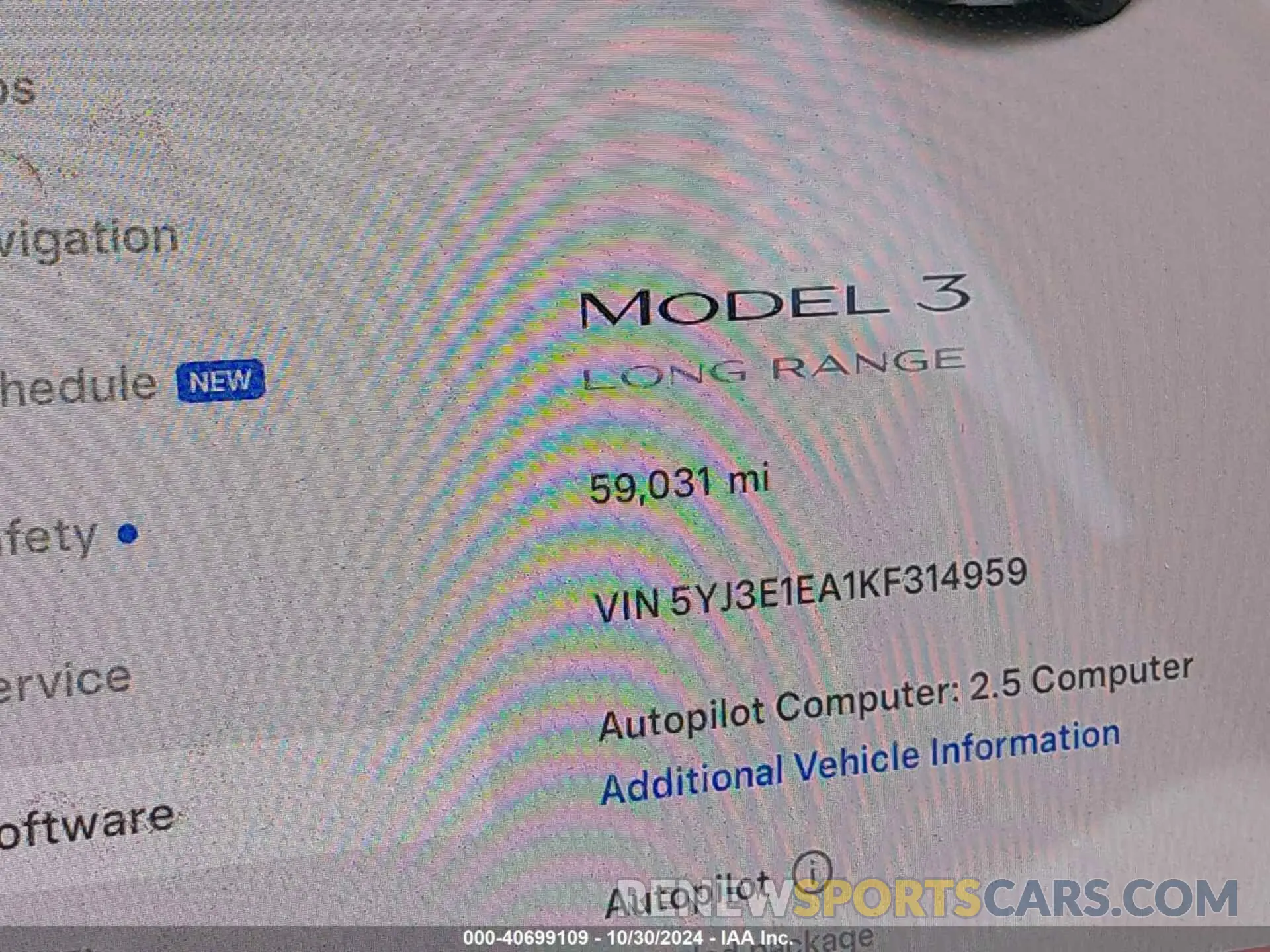 7 Photograph of a damaged car 5YJ3E1EA1KF314959 TESLA MODEL 3 2019