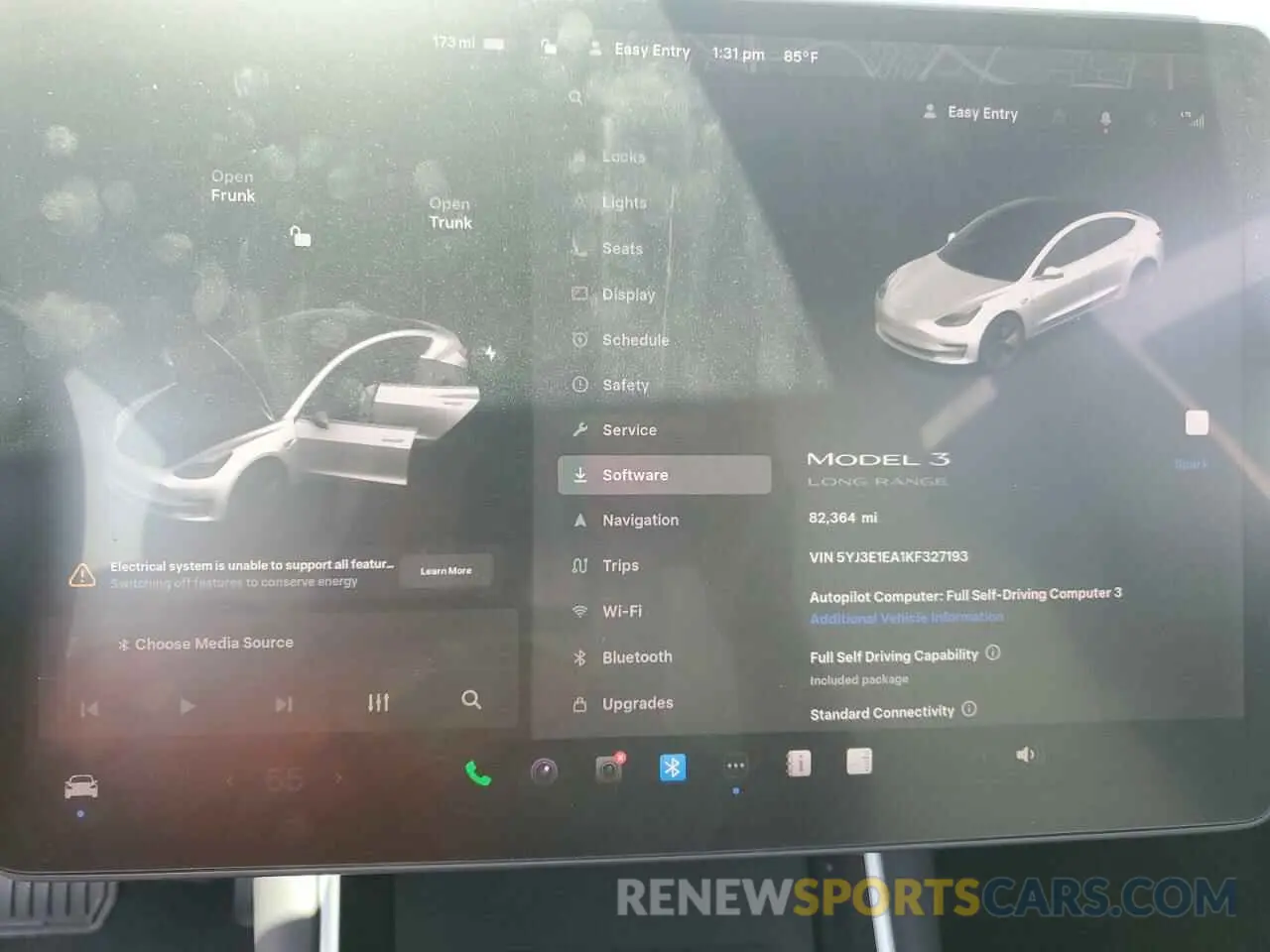 9 Photograph of a damaged car 5YJ3E1EA1KF327193 TESLA MODEL 3 2019
