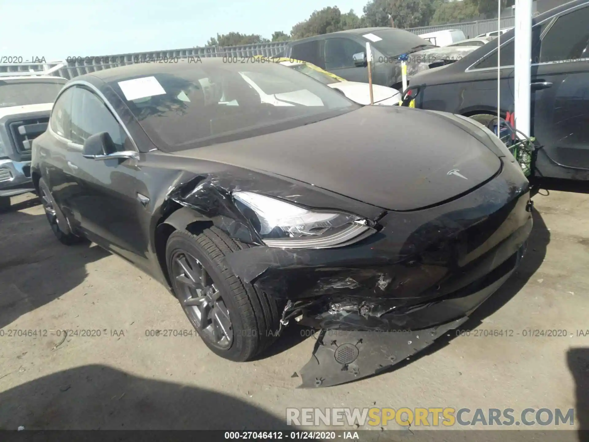 1 Photograph of a damaged car 5YJ3E1EA1KF344916 TESLA MODEL 3 2019