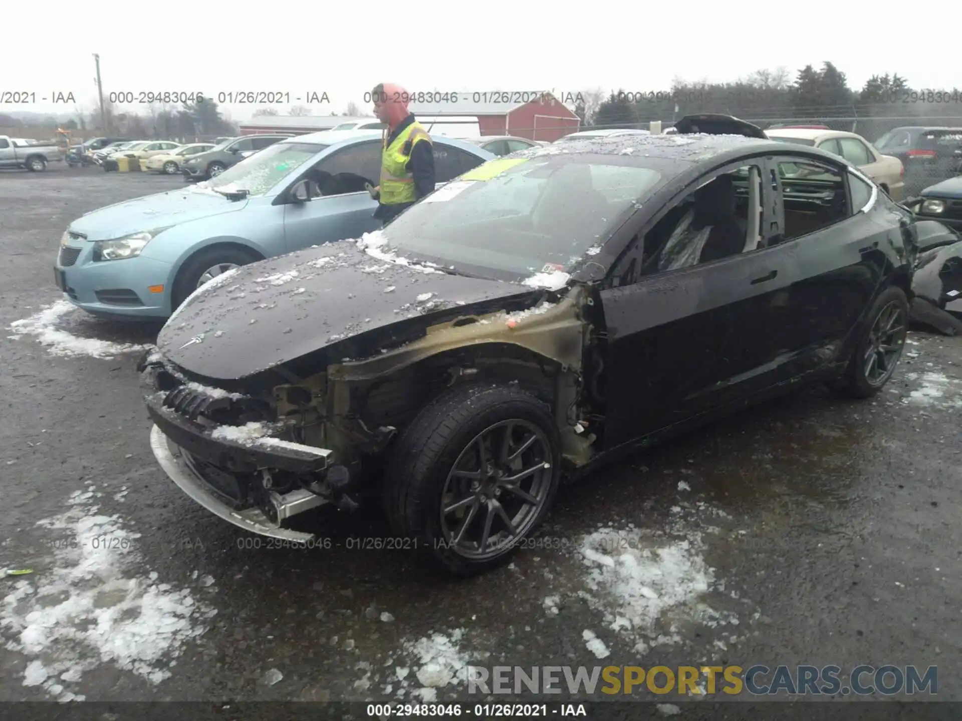 2 Photograph of a damaged car 5YJ3E1EA1KF399186 TESLA MODEL 3 2019