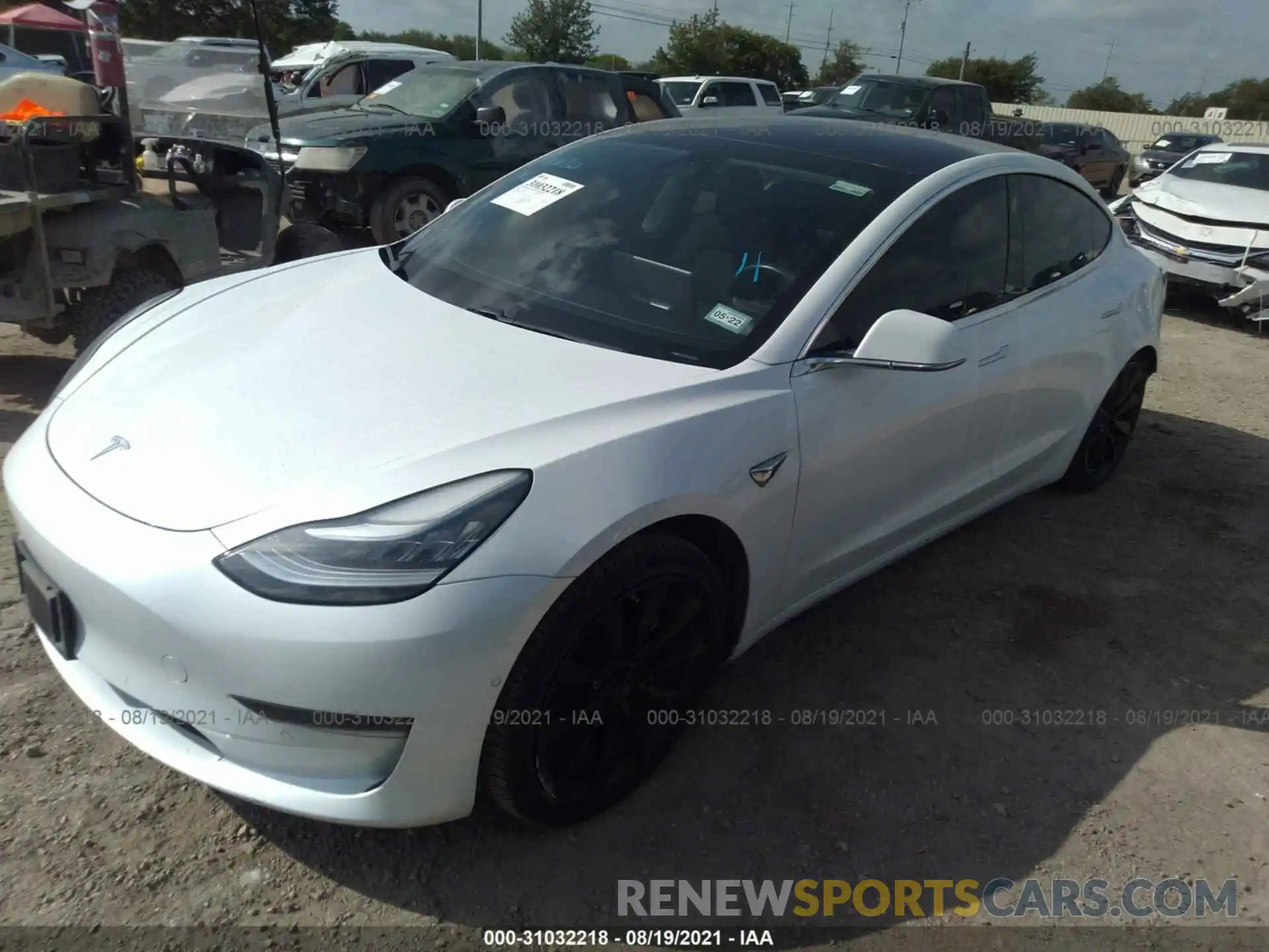 2 Photograph of a damaged car 5YJ3E1EA1KF402586 TESLA MODEL 3 2019