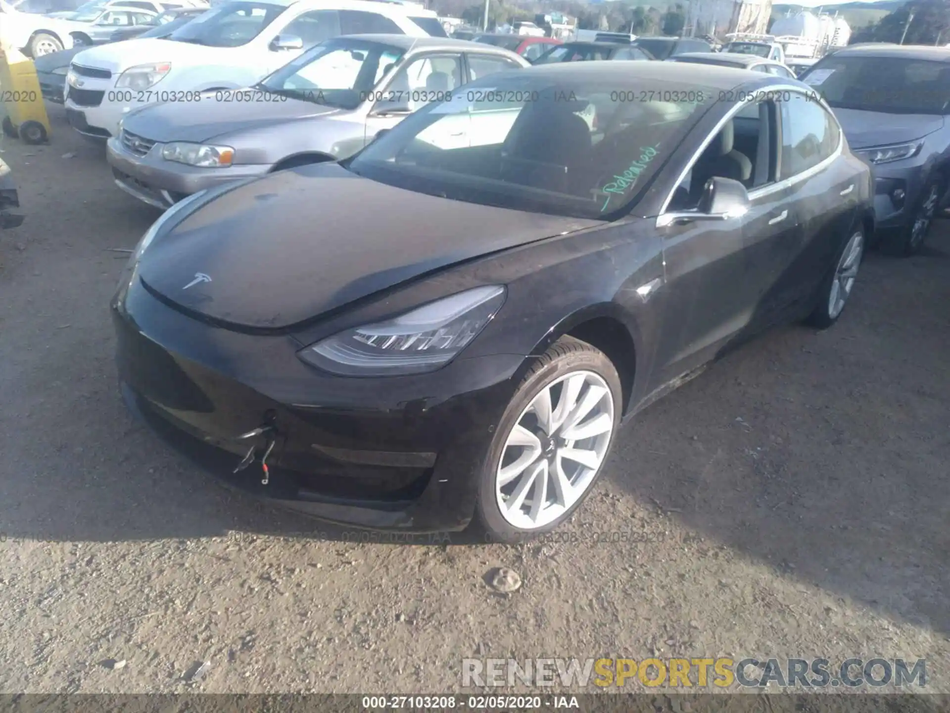 2 Photograph of a damaged car 5YJ3E1EA1KF417072 TESLA MODEL 3 2019