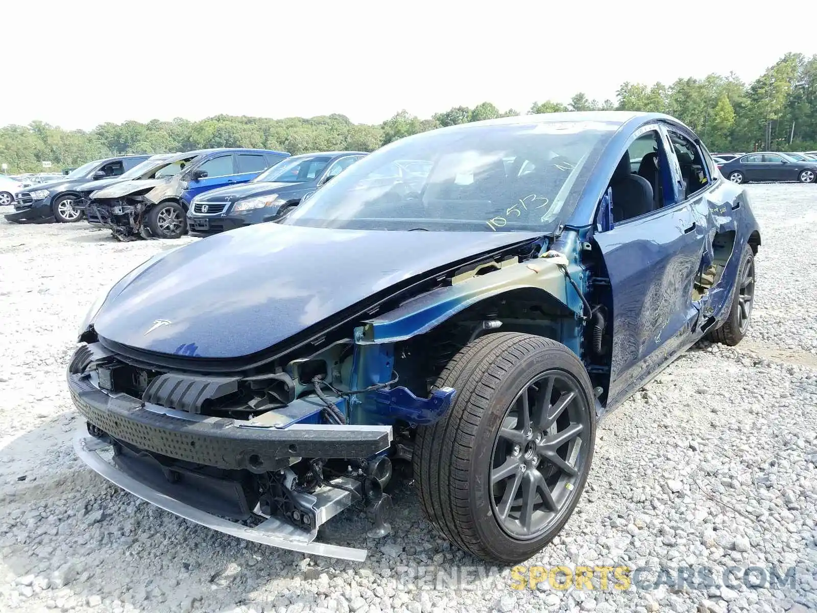 2 Photograph of a damaged car 5YJ3E1EA1KF419095 TESLA MODEL 3 2019