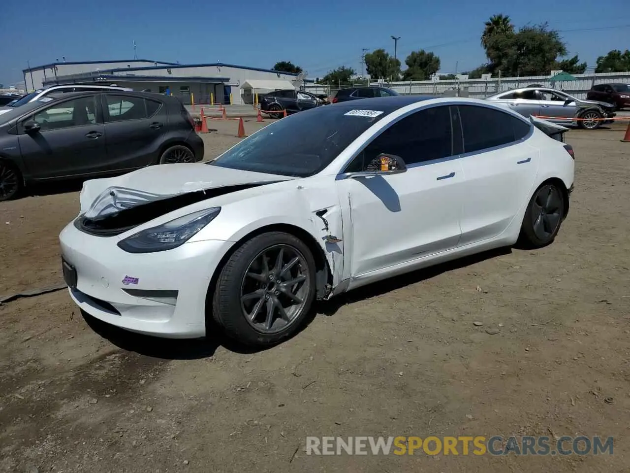 1 Photograph of a damaged car 5YJ3E1EA1KF482892 TESLA MODEL 3 2019