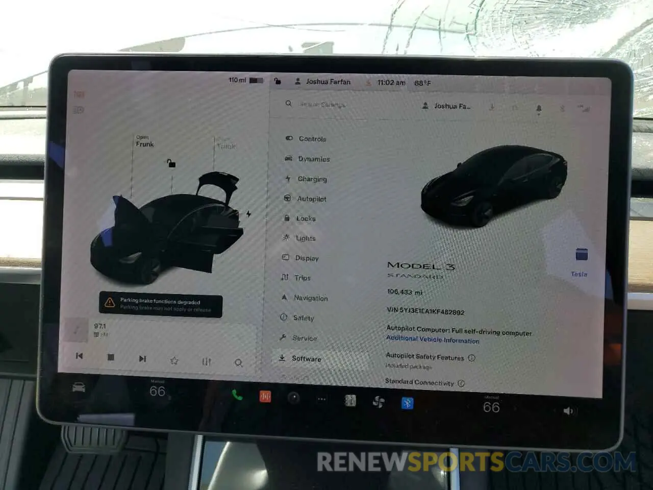 9 Photograph of a damaged car 5YJ3E1EA1KF482892 TESLA MODEL 3 2019