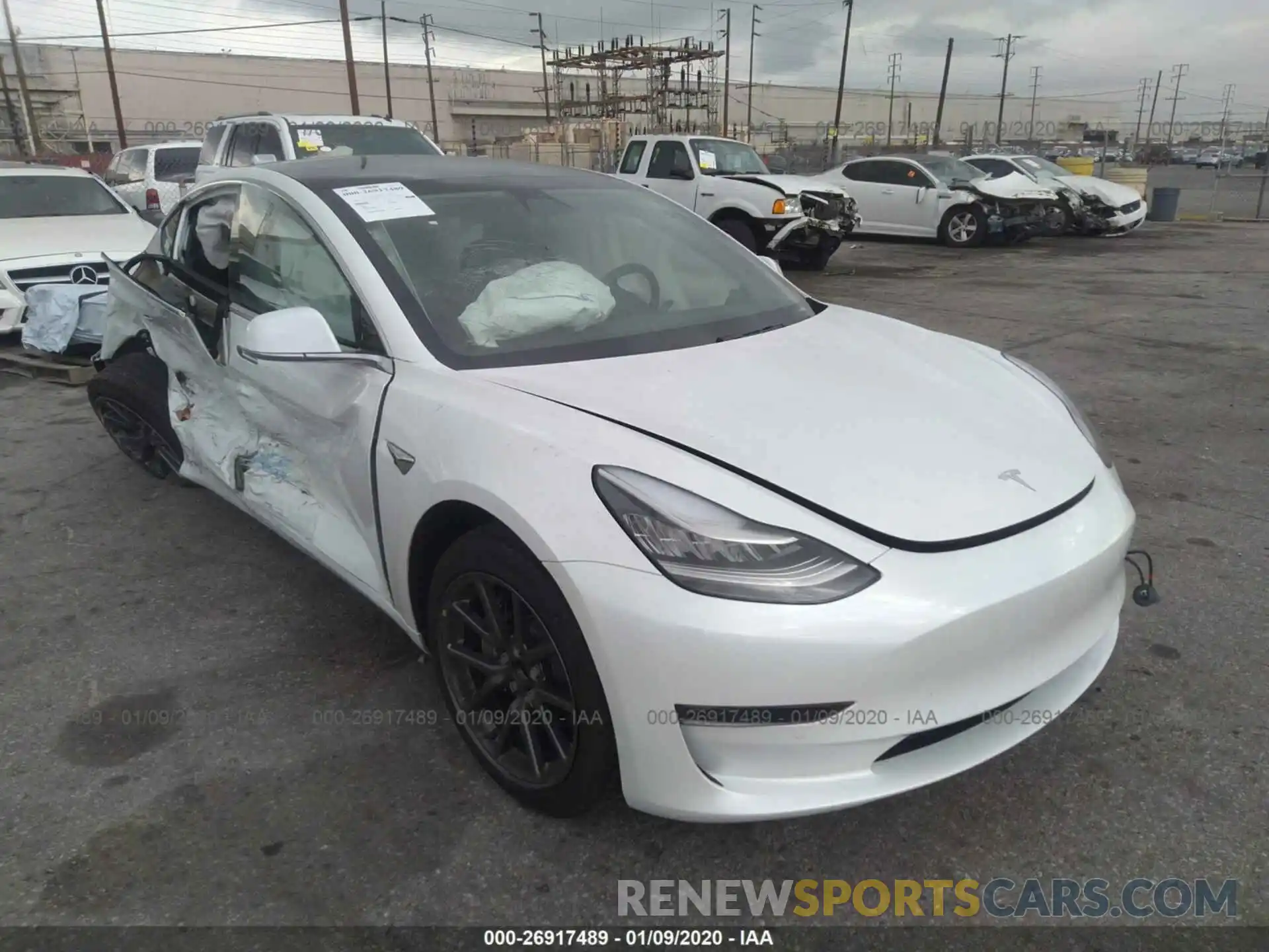 1 Photograph of a damaged car 5YJ3E1EA1KF485775 TESLA MODEL 3 2019