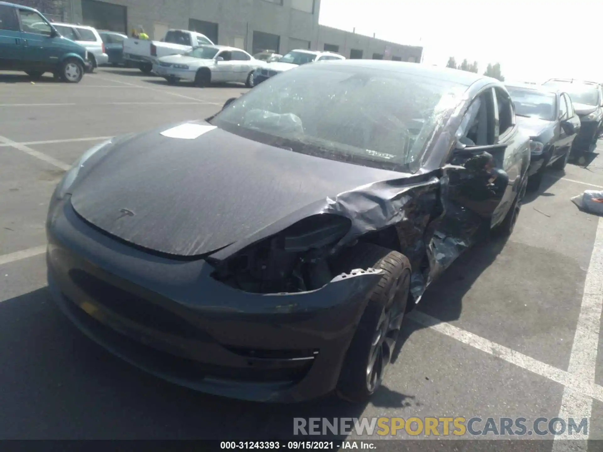 2 Photograph of a damaged car 5YJ3E1EA1KF537003 TESLA MODEL 3 2019