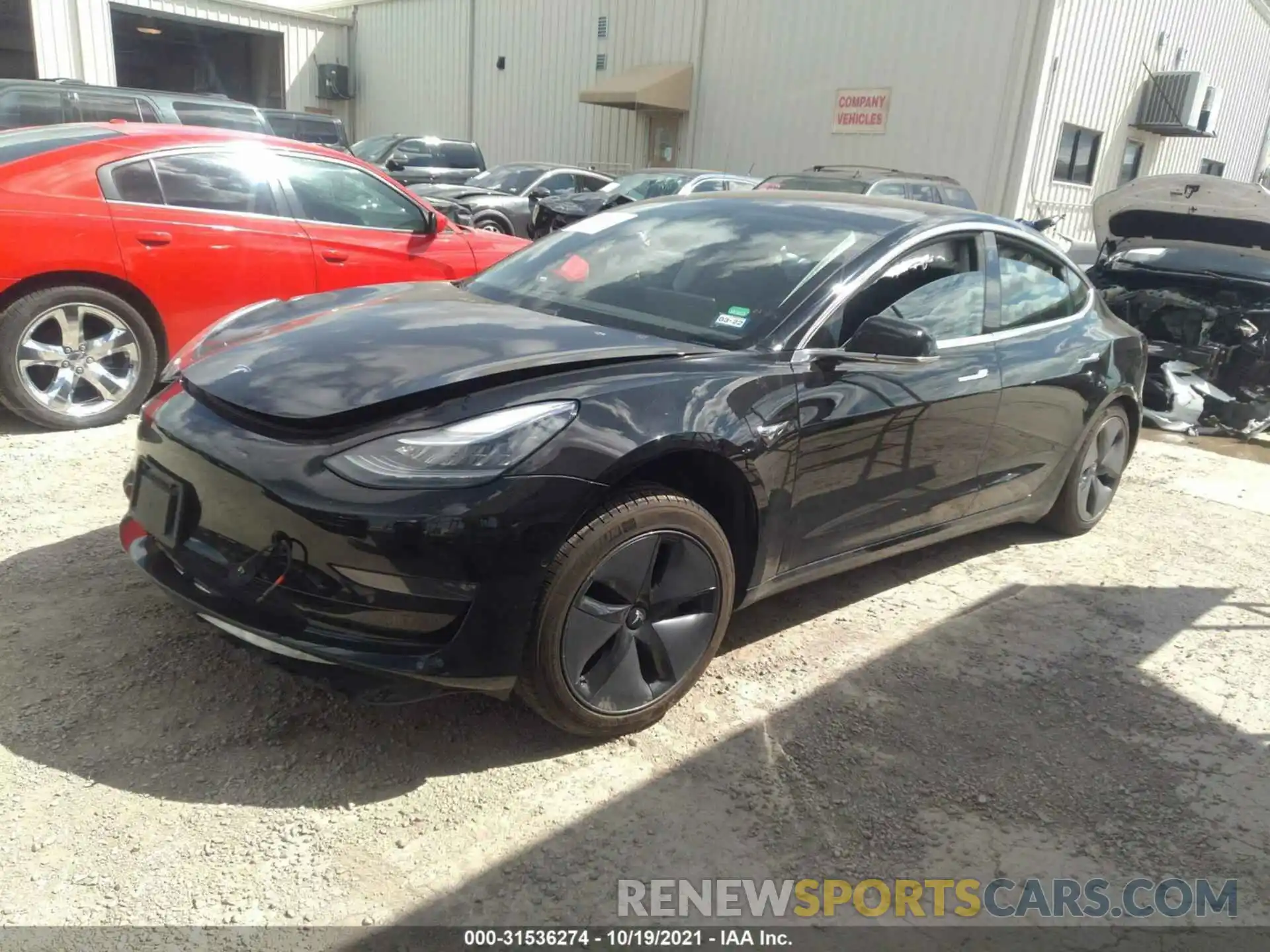 2 Photograph of a damaged car 5YJ3E1EA2KF296648 TESLA MODEL 3 2019