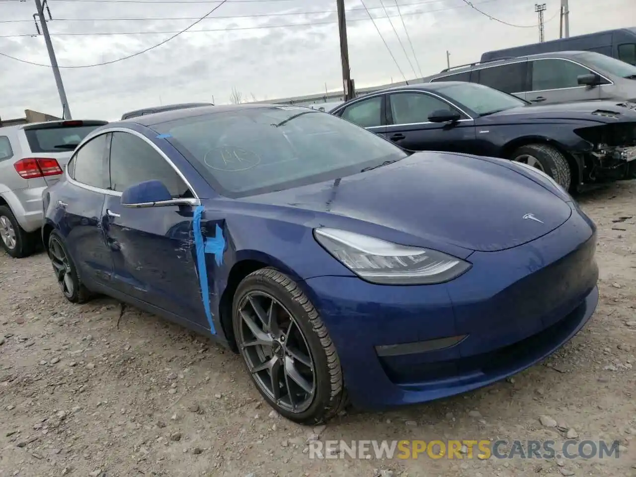 1 Photograph of a damaged car 5YJ3E1EA2KF301248 TESLA MODEL 3 2019