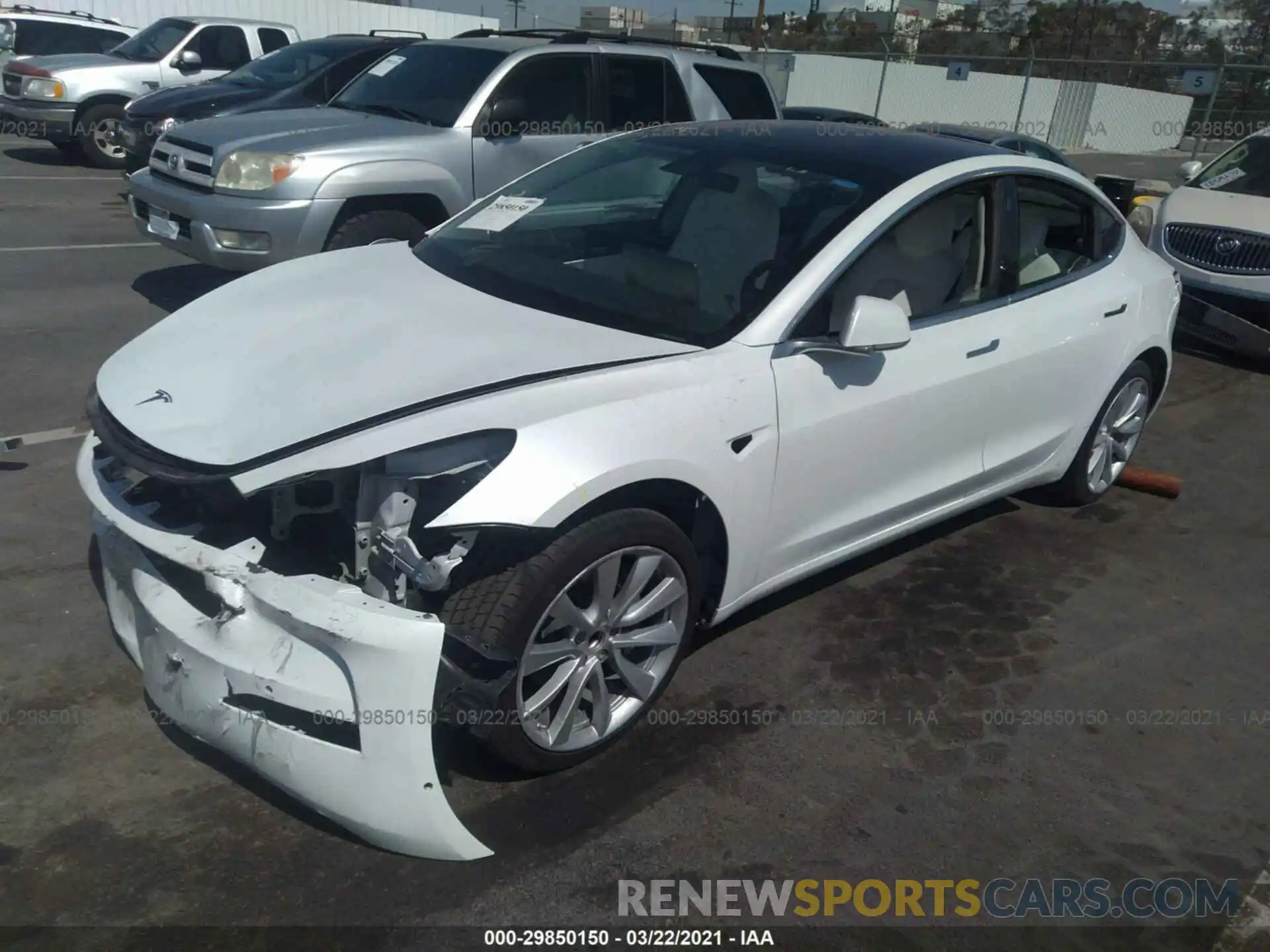 2 Photograph of a damaged car 5YJ3E1EA2KF302612 TESLA MODEL 3 2019