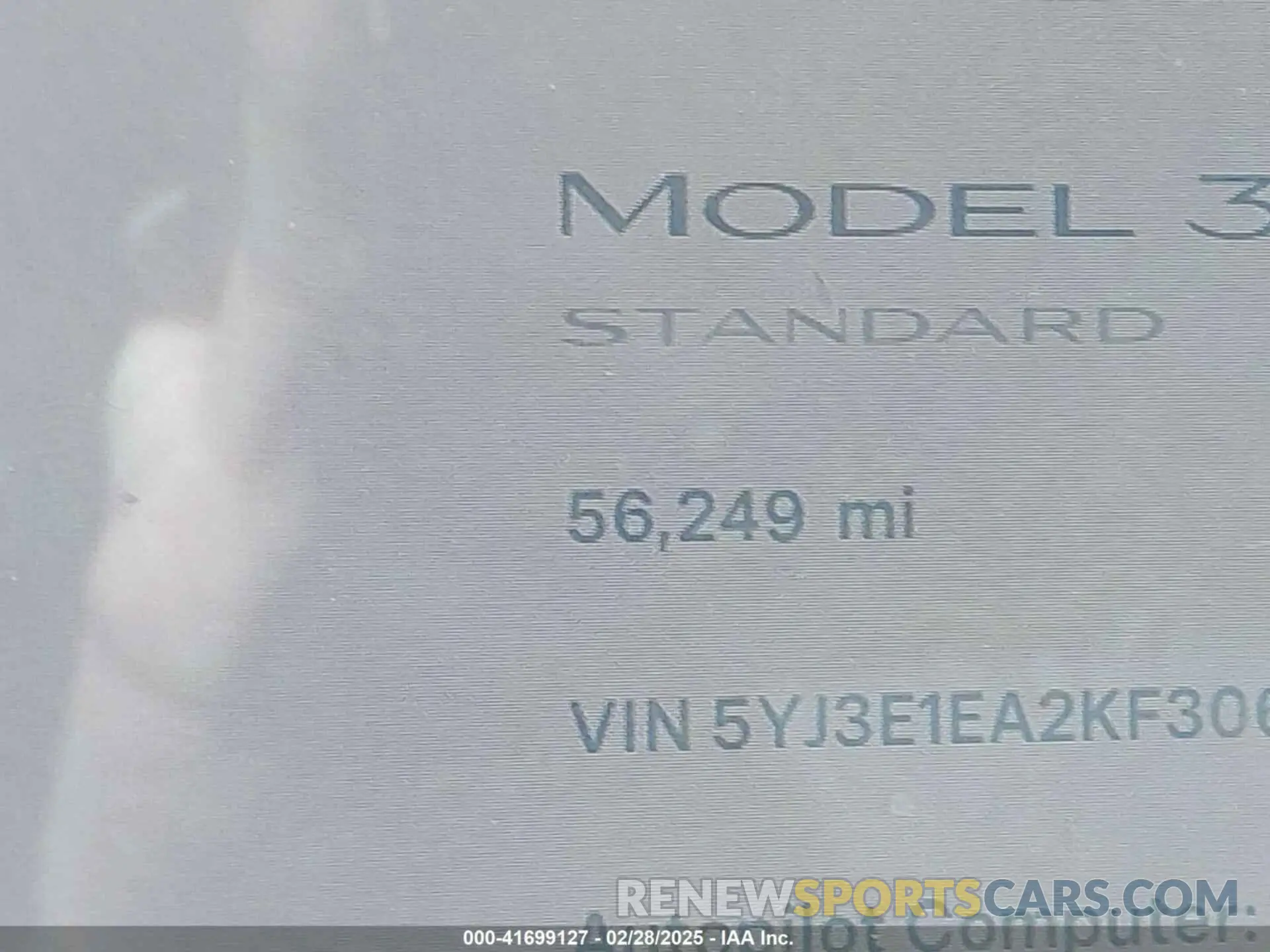 15 Photograph of a damaged car 5YJ3E1EA2KF306286 TESLA MODEL 3 2019