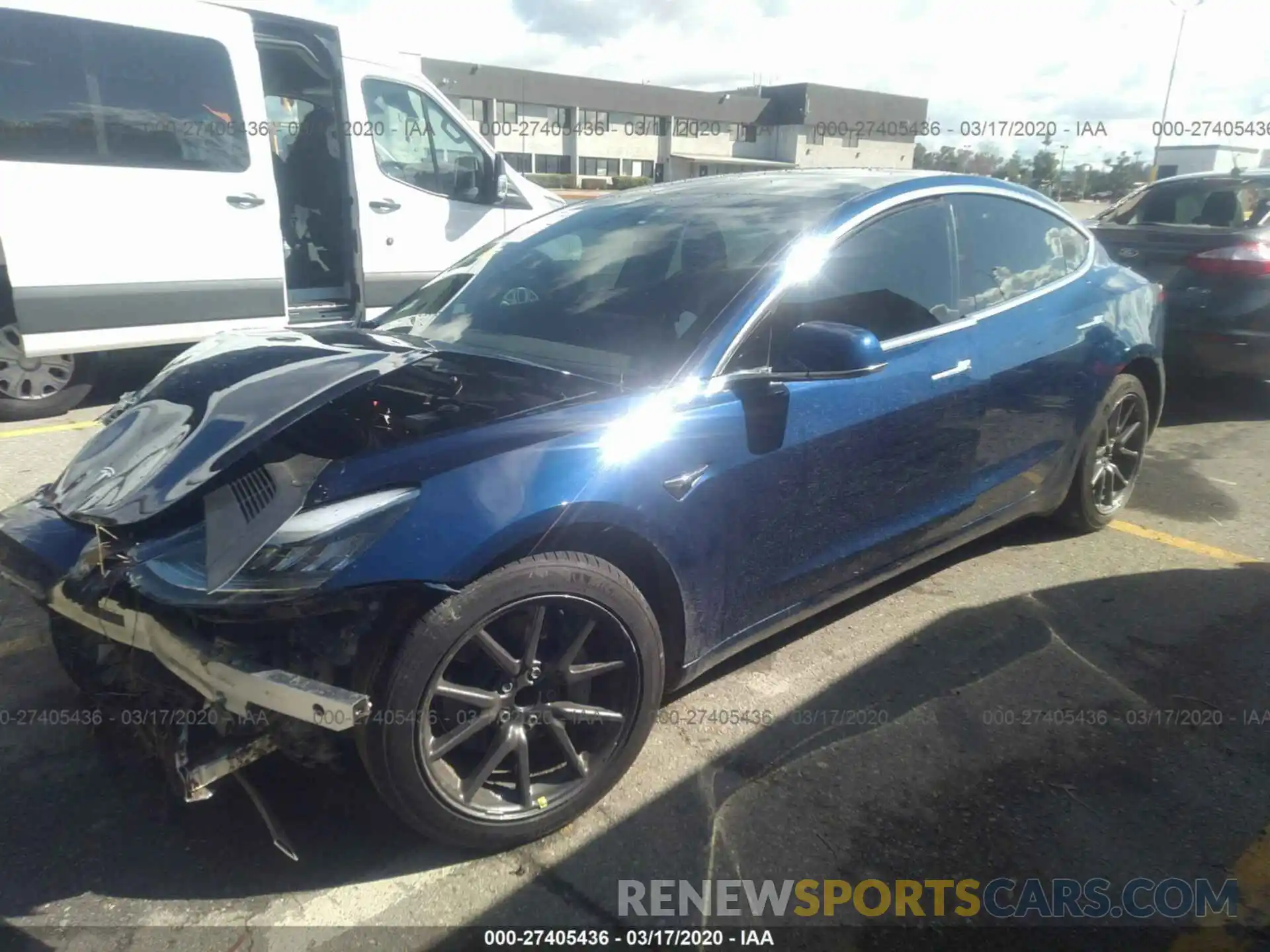 2 Photograph of a damaged car 5YJ3E1EA2KF307096 TESLA MODEL 3 2019