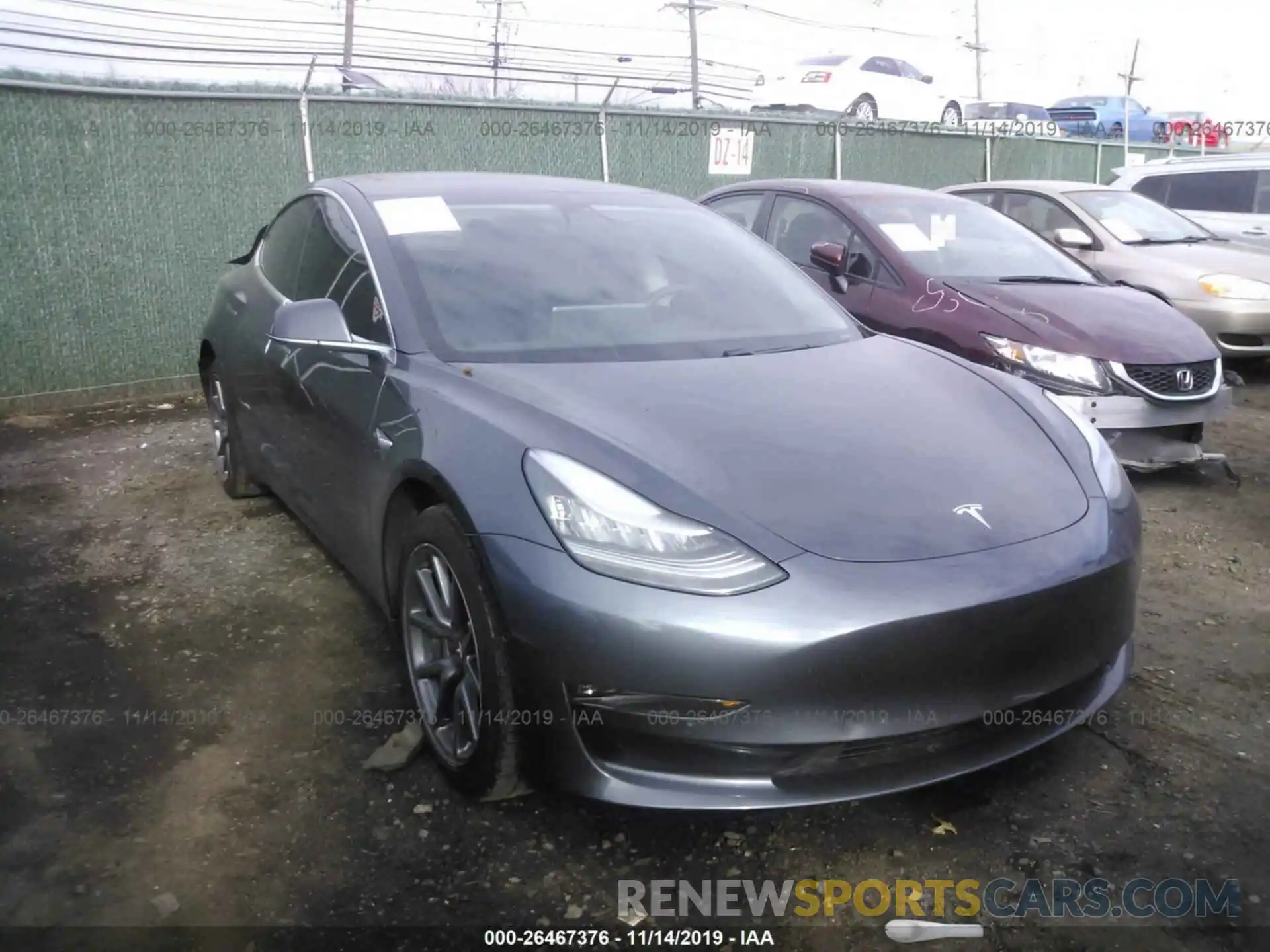 1 Photograph of a damaged car 5YJ3E1EA2KF307373 TESLA MODEL 3 2019