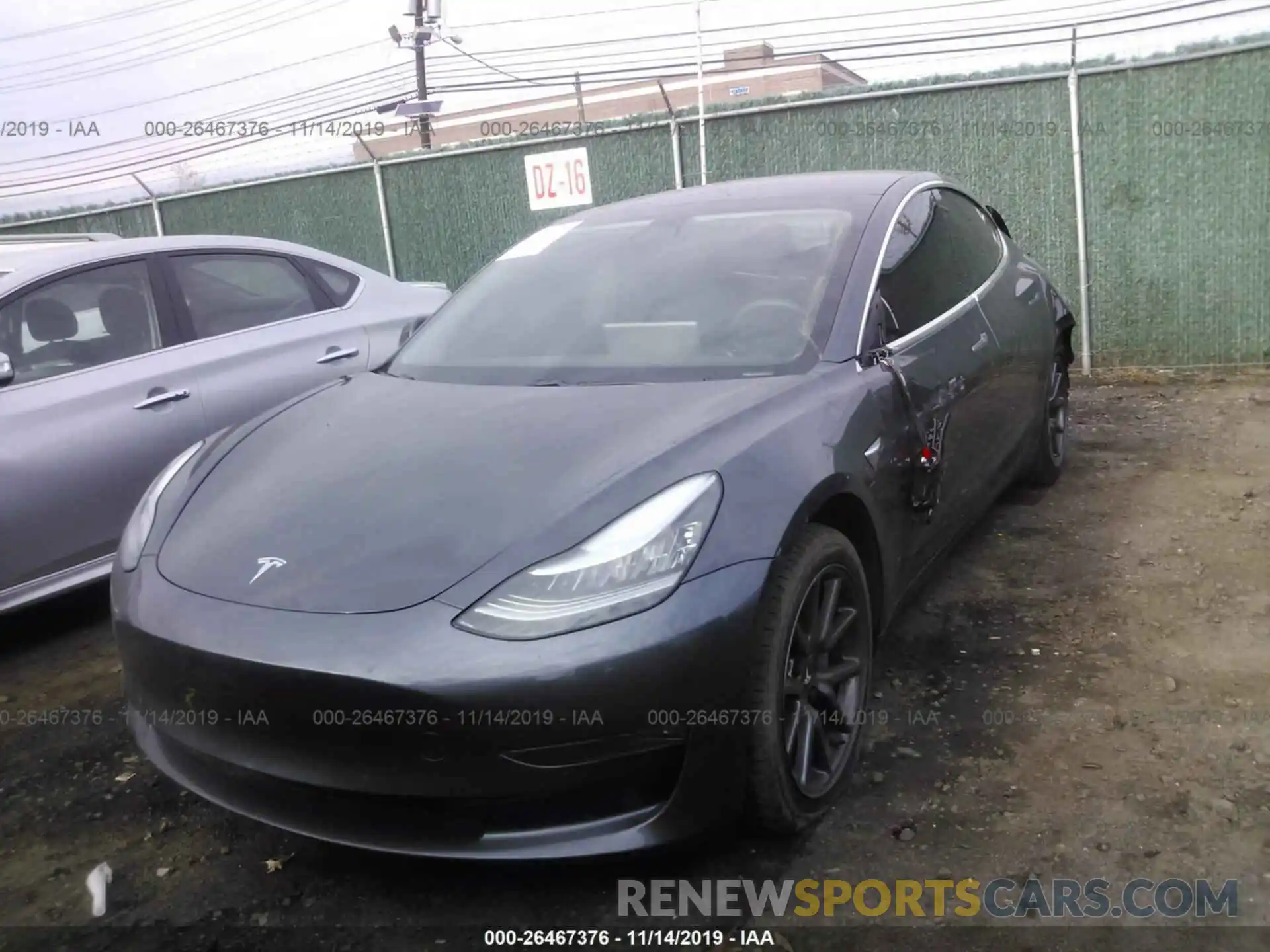 2 Photograph of a damaged car 5YJ3E1EA2KF307373 TESLA MODEL 3 2019