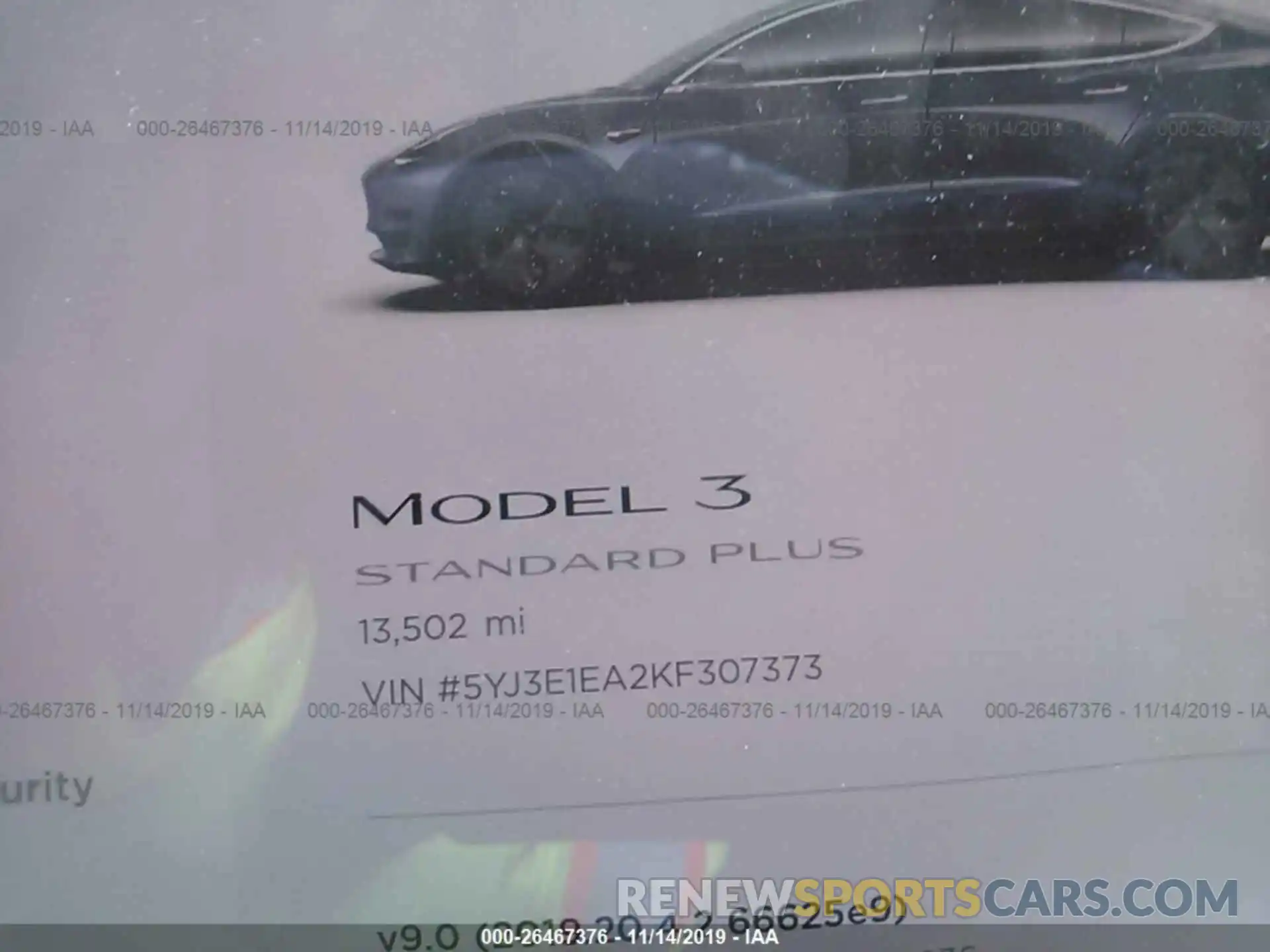 7 Photograph of a damaged car 5YJ3E1EA2KF307373 TESLA MODEL 3 2019