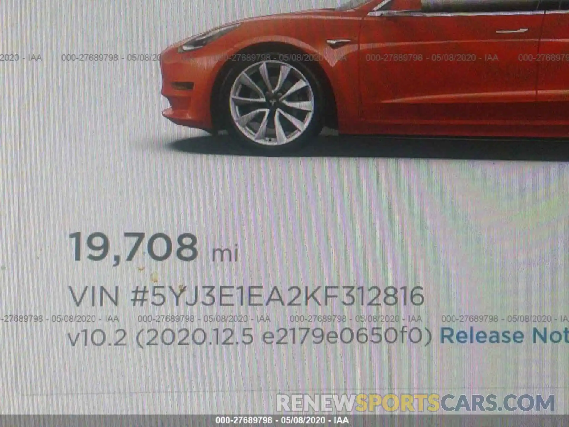 7 Photograph of a damaged car 5YJ3E1EA2KF312816 TESLA MODEL 3 2019