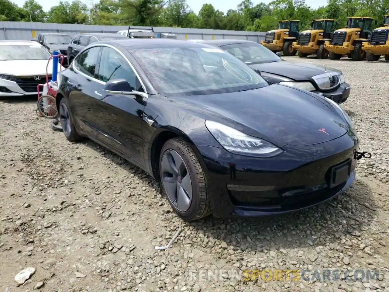 1 Photograph of a damaged car 5YJ3E1EA2KF313464 TESLA MODEL 3 2019