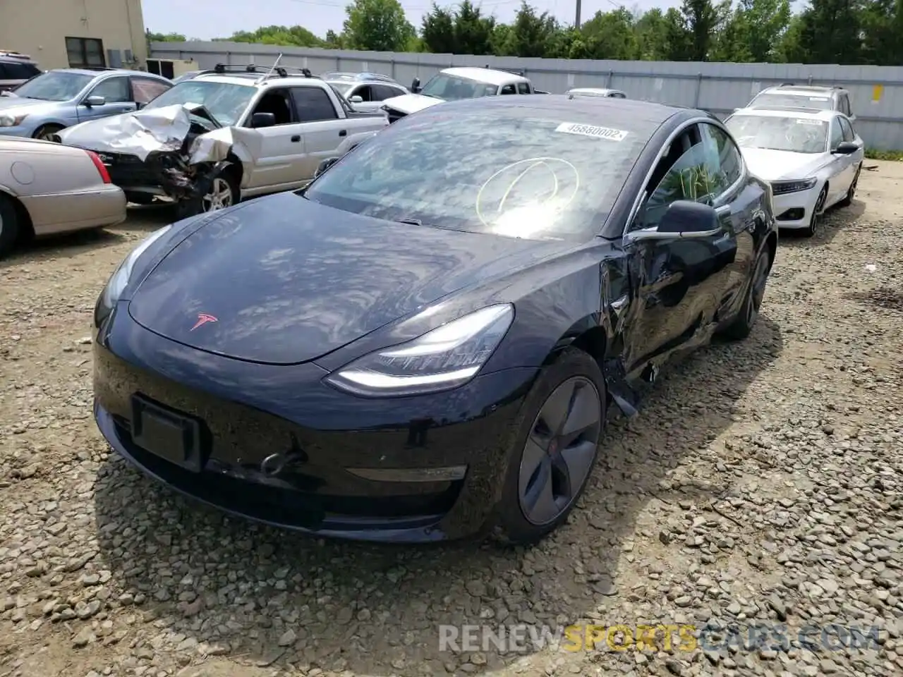 2 Photograph of a damaged car 5YJ3E1EA2KF313464 TESLA MODEL 3 2019