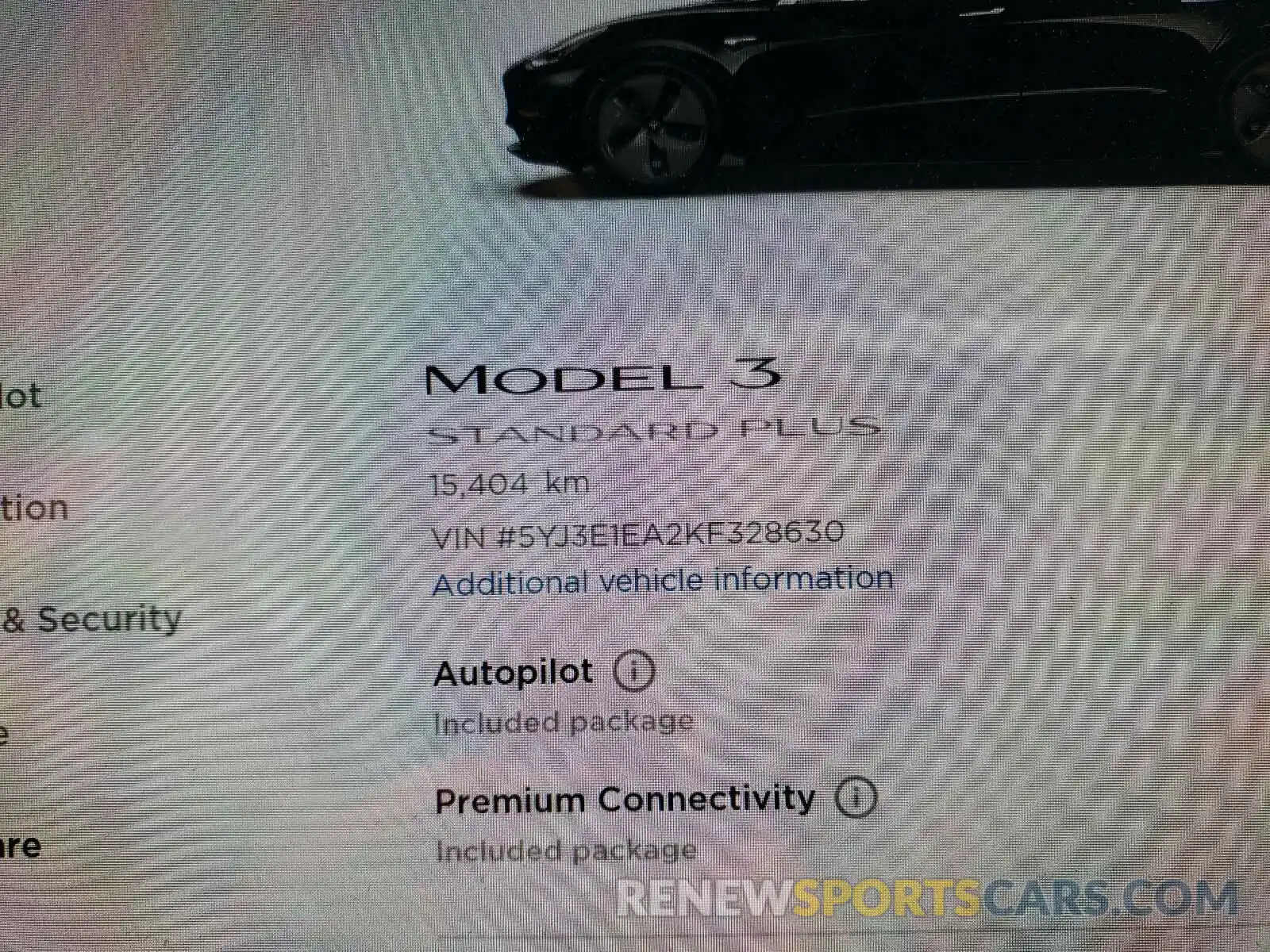 8 Photograph of a damaged car 5YJ3E1EA2KF328630 TESLA MODEL 3 2019