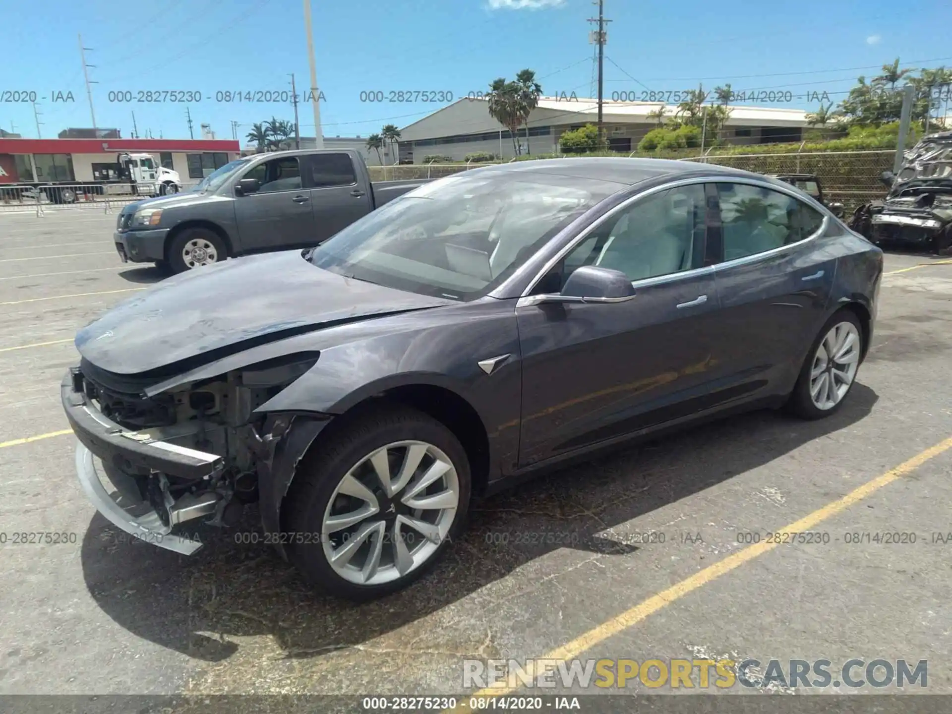 2 Photograph of a damaged car 5YJ3E1EA2KF332645 TESLA MODEL 3 2019