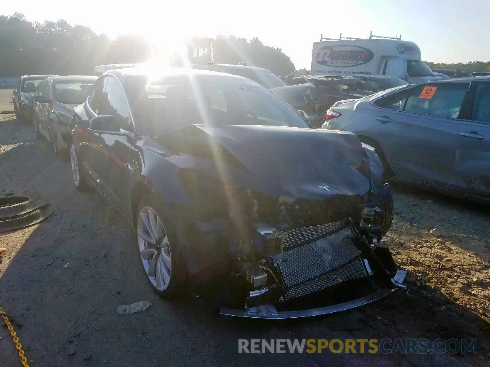 1 Photograph of a damaged car 5YJ3E1EA2KF346092 TESLA MODEL 3 2019