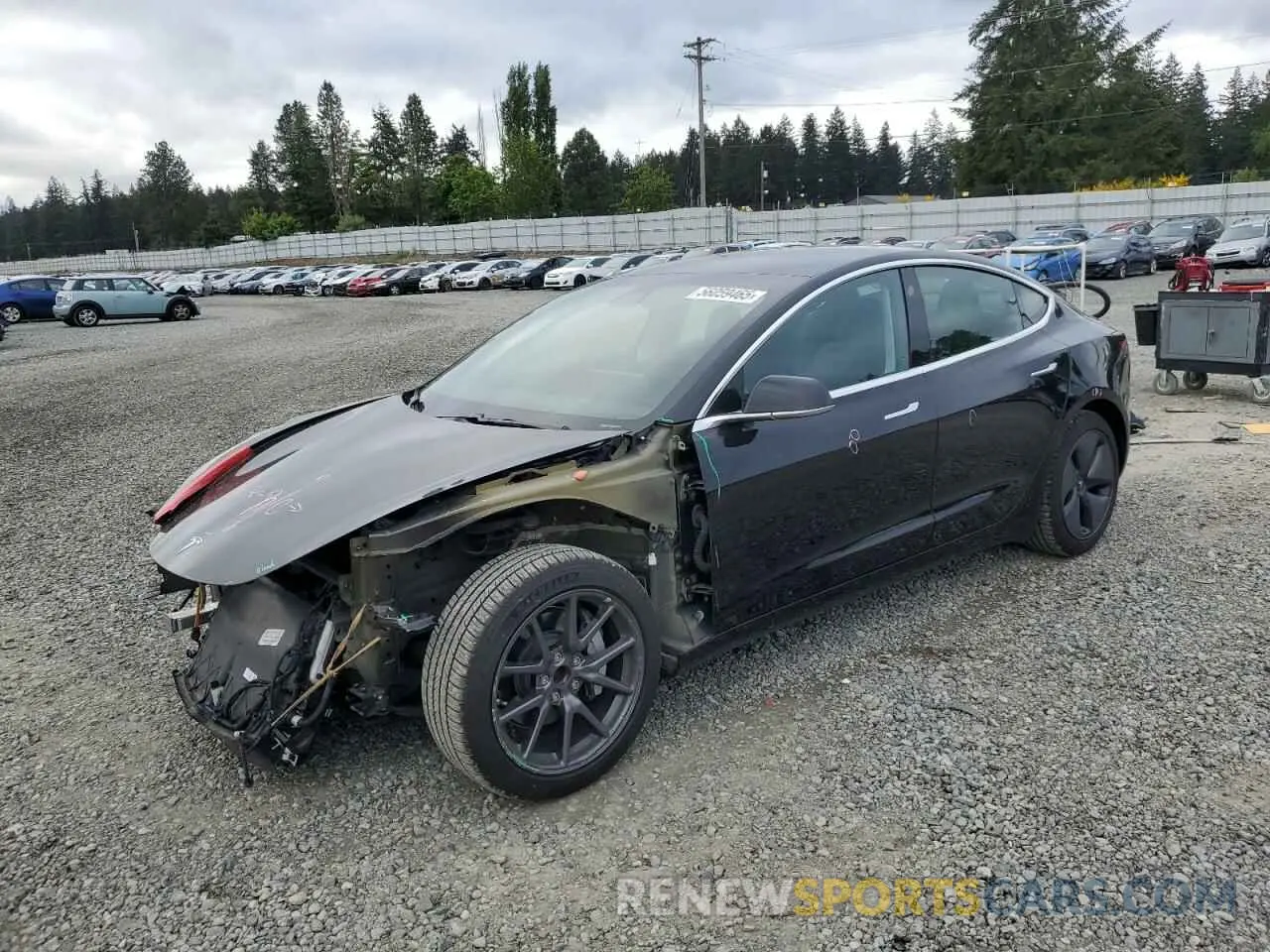 1 Photograph of a damaged car 5YJ3E1EA2KF361787 TESLA MODEL 3 2019