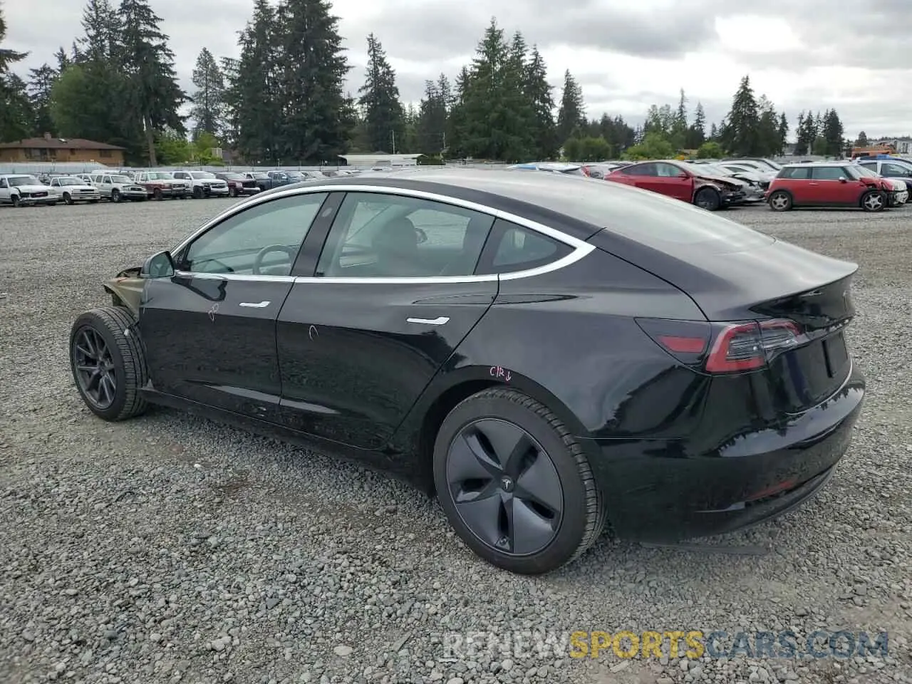 2 Photograph of a damaged car 5YJ3E1EA2KF361787 TESLA MODEL 3 2019
