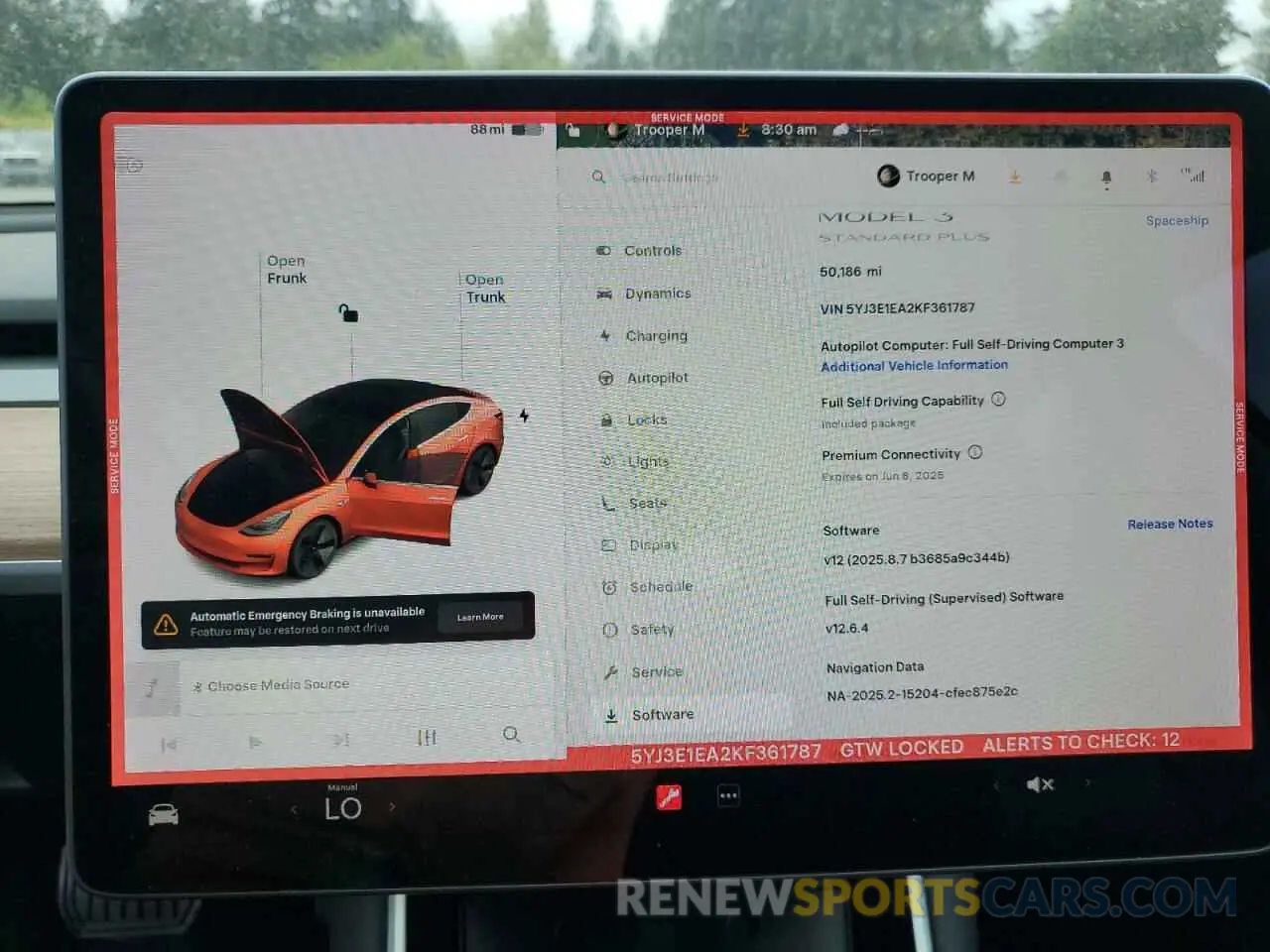9 Photograph of a damaged car 5YJ3E1EA2KF361787 TESLA MODEL 3 2019