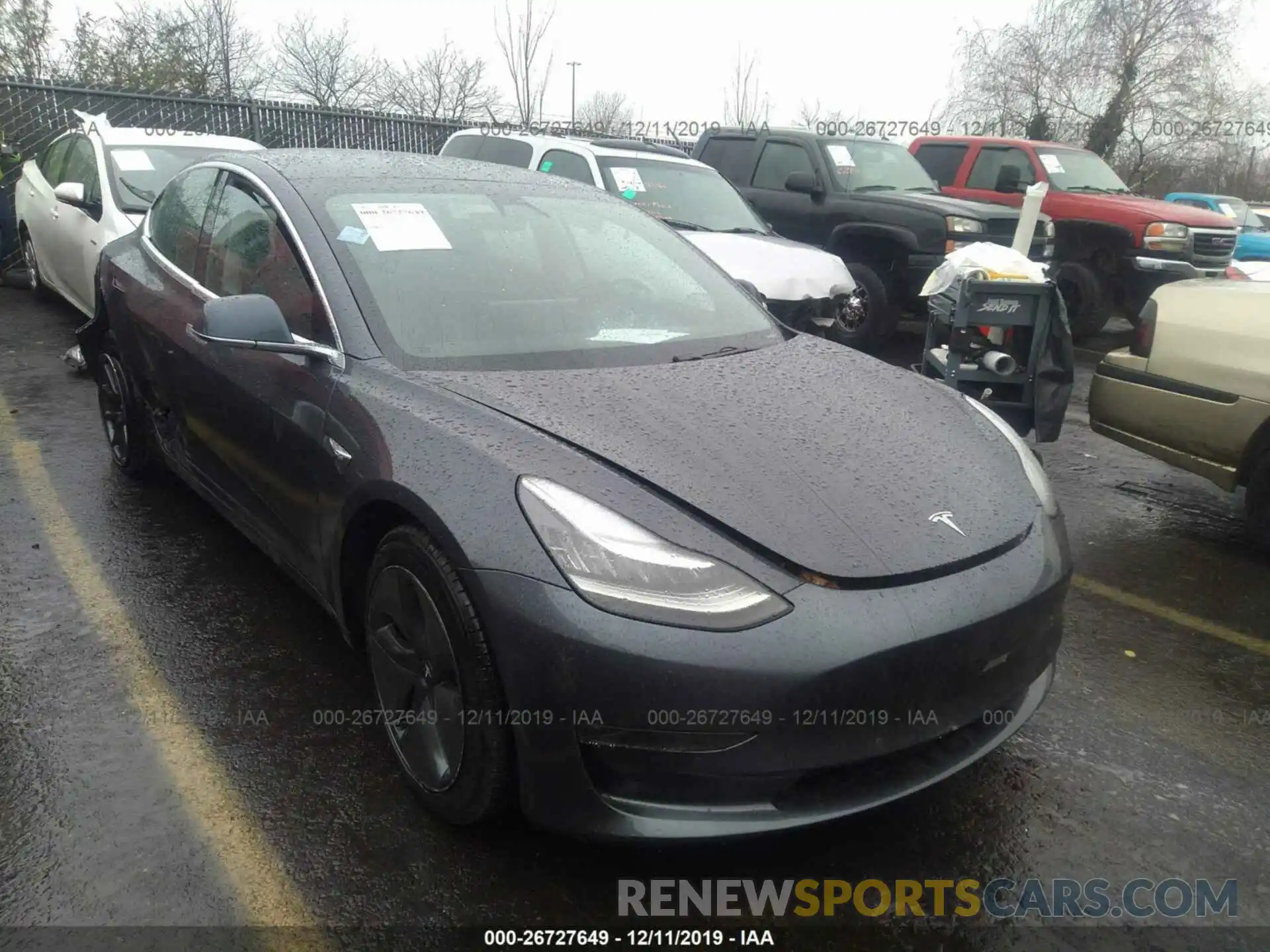 1 Photograph of a damaged car 5YJ3E1EA2KF396295 TESLA MODEL 3 2019