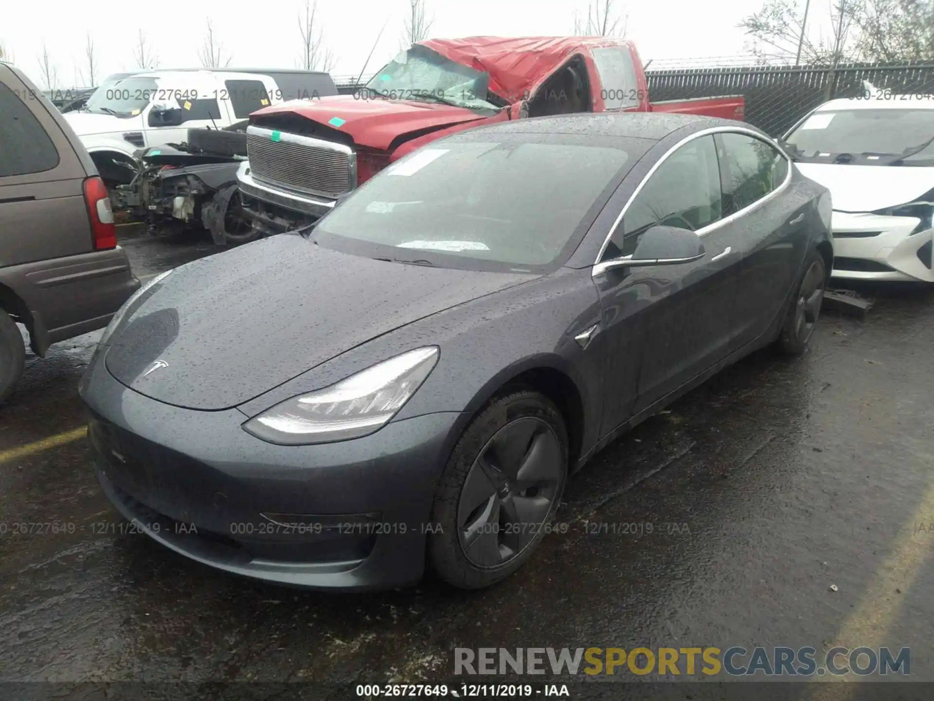 2 Photograph of a damaged car 5YJ3E1EA2KF396295 TESLA MODEL 3 2019