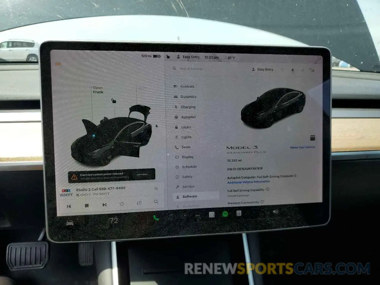 9 Photograph of a damaged car 5YJ3E1EA2KF397818 TESLA MODEL 3 2019