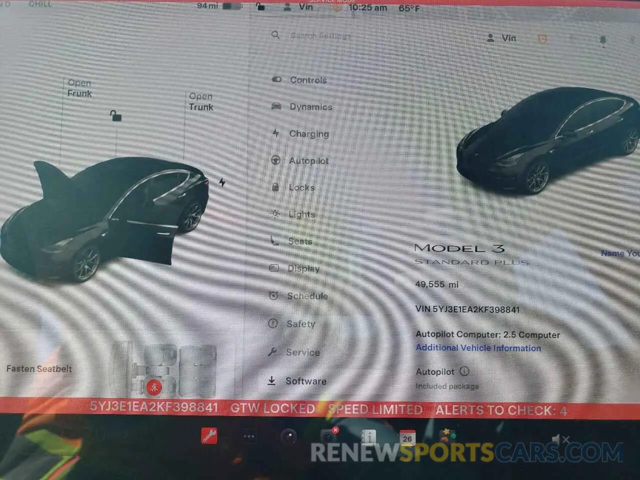 9 Photograph of a damaged car 5YJ3E1EA2KF398841 TESLA MODEL 3 2019