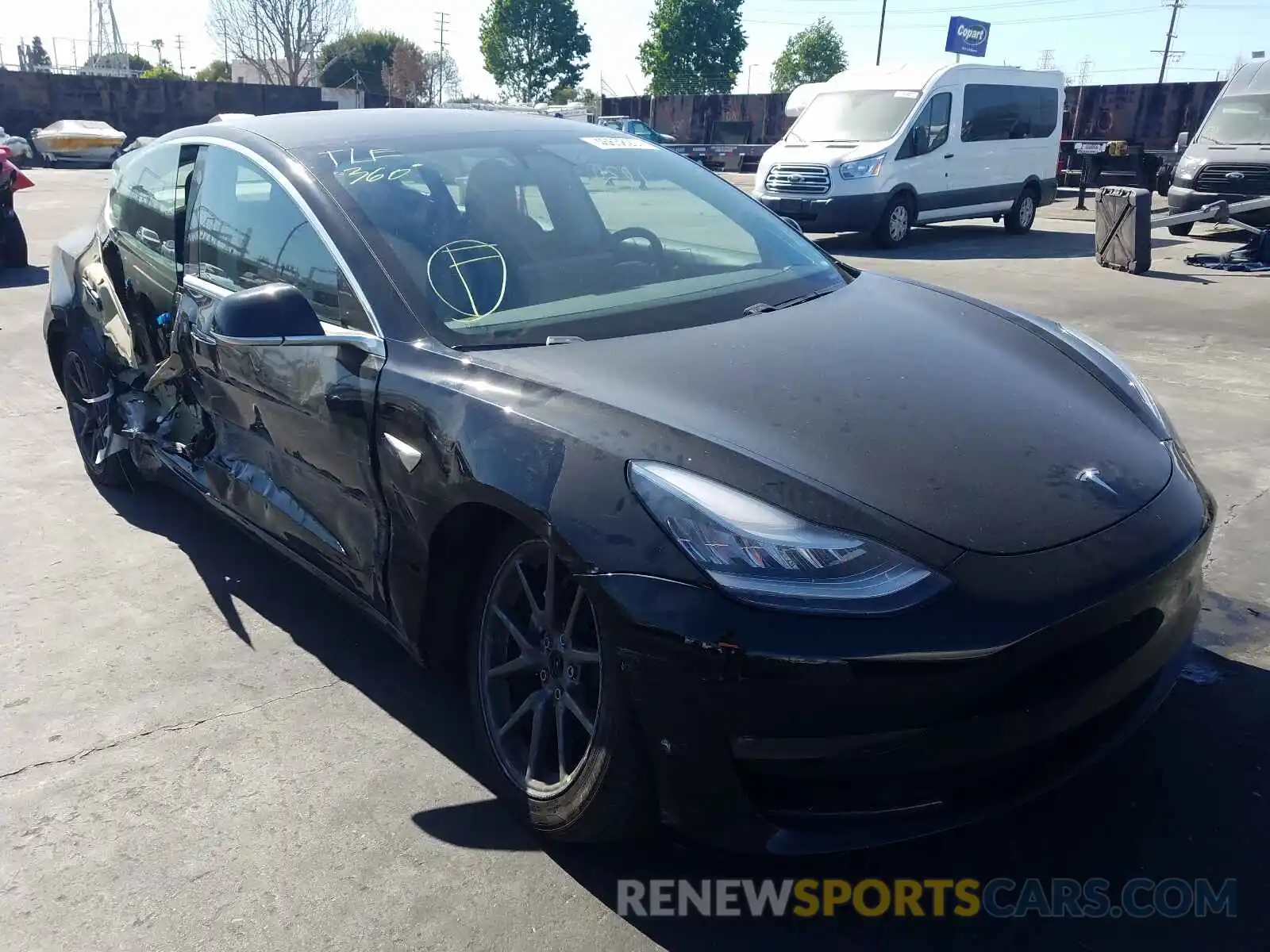 1 Photograph of a damaged car 5YJ3E1EA2KF399648 TESLA MODEL 3 2019