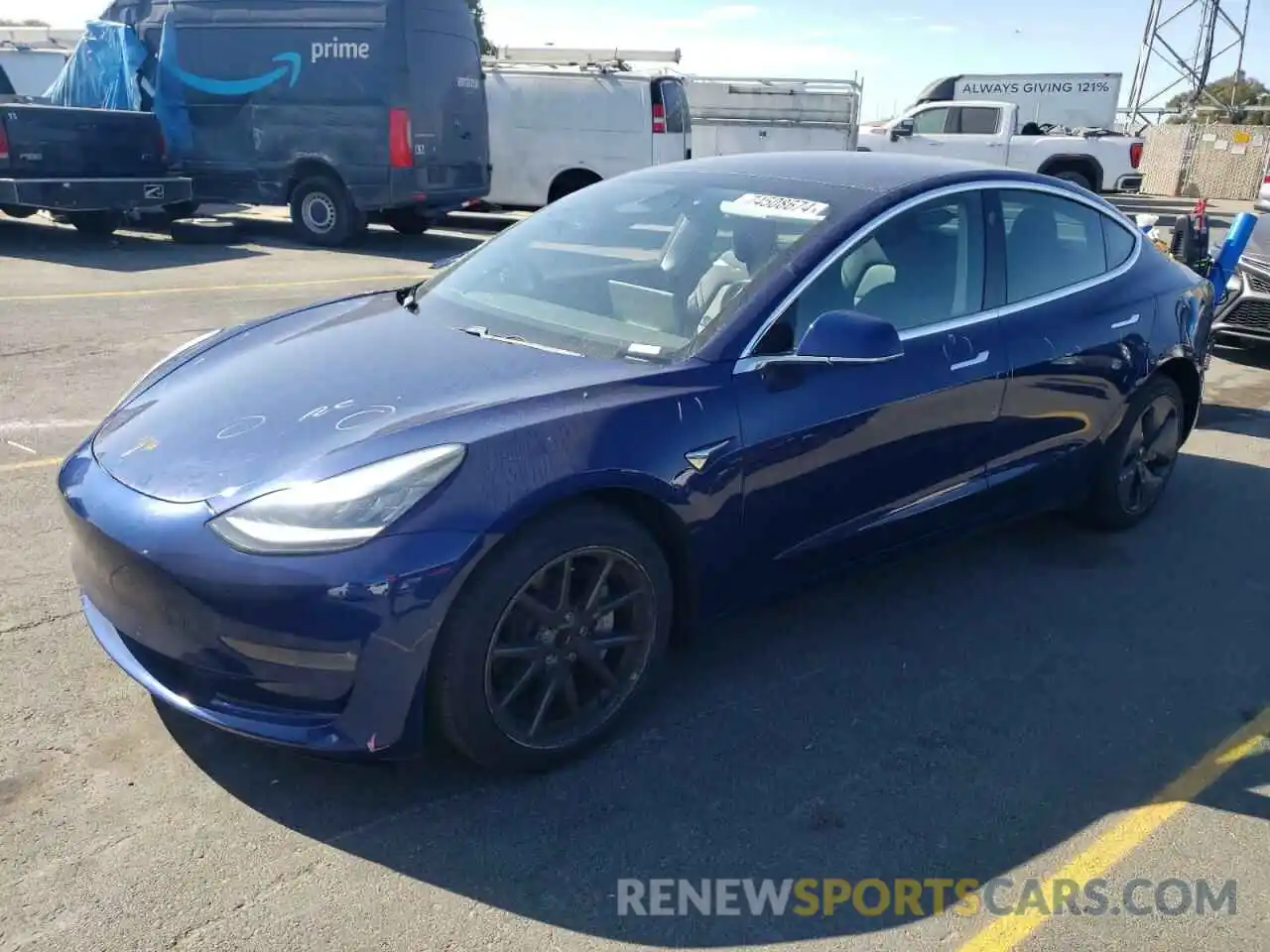 1 Photograph of a damaged car 5YJ3E1EA2KF401043 TESLA MODEL 3 2019