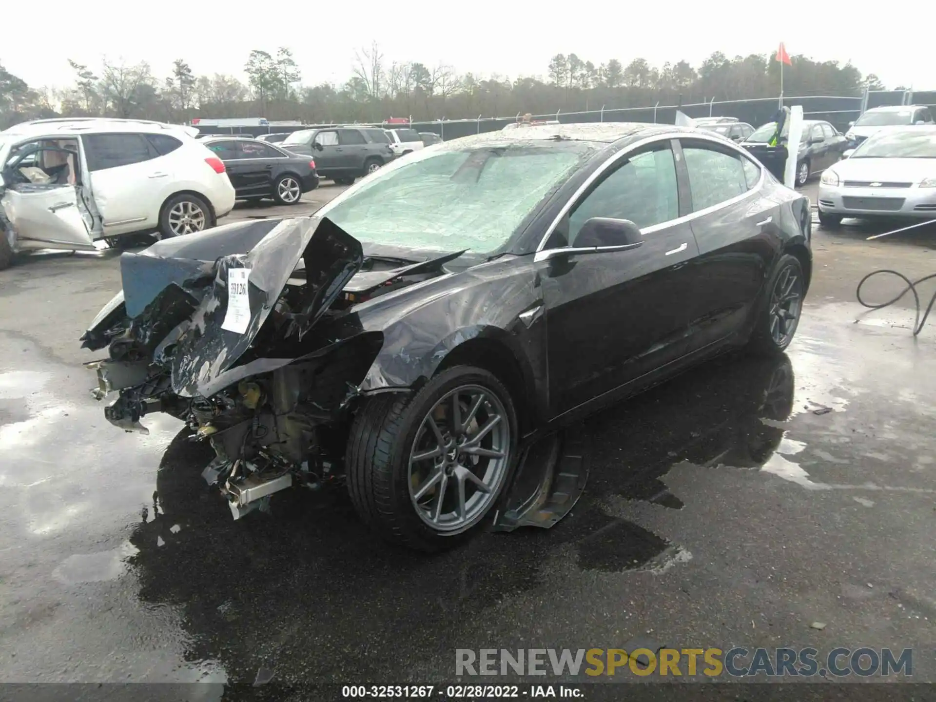 2 Photograph of a damaged car 5YJ3E1EA2KF410518 TESLA MODEL 3 2019