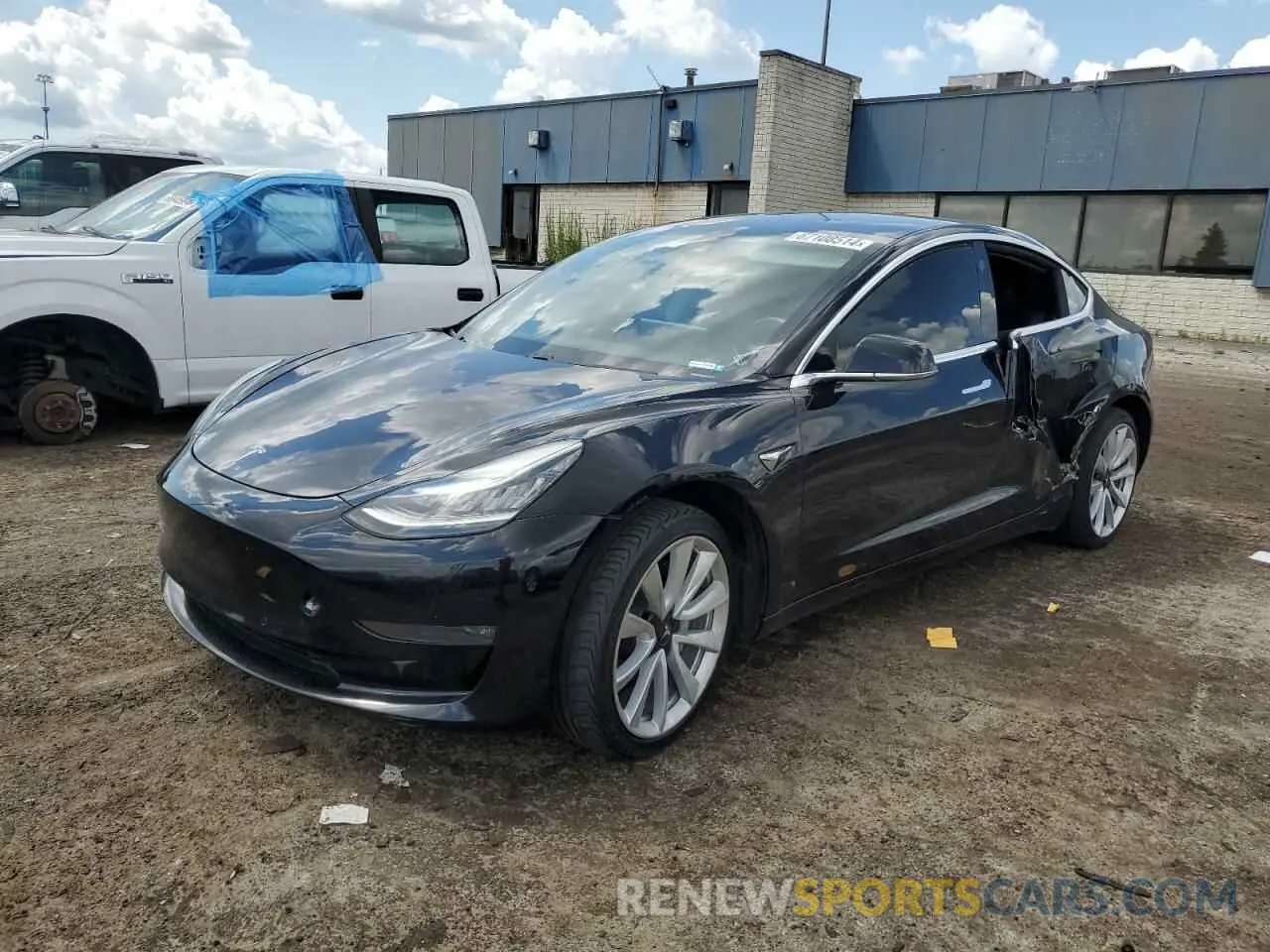1 Photograph of a damaged car 5YJ3E1EA2KF412432 TESLA MODEL 3 2019