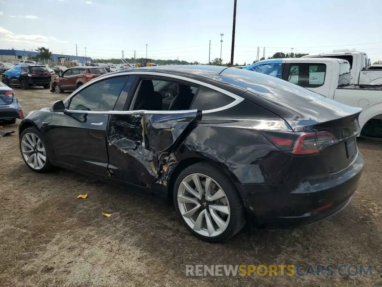 2 Photograph of a damaged car 5YJ3E1EA2KF412432 TESLA MODEL 3 2019