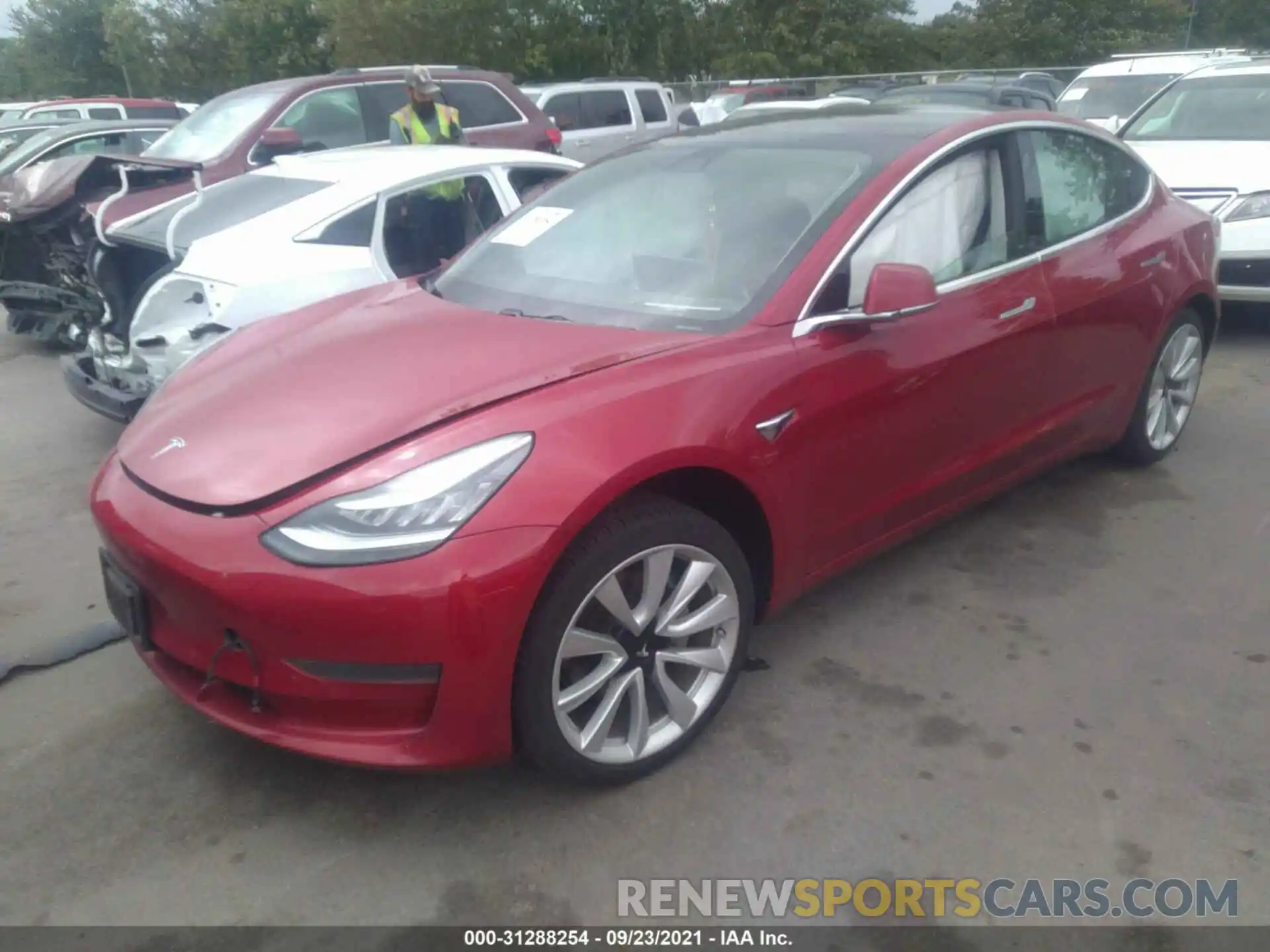 2 Photograph of a damaged car 5YJ3E1EA2KF417307 TESLA MODEL 3 2019