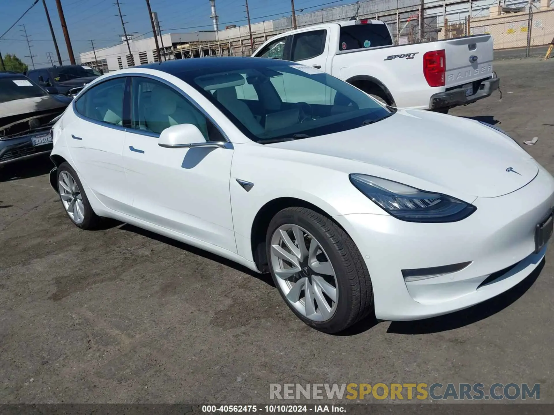 1 Photograph of a damaged car 5YJ3E1EA2KF419378 TESLA MODEL 3 2019