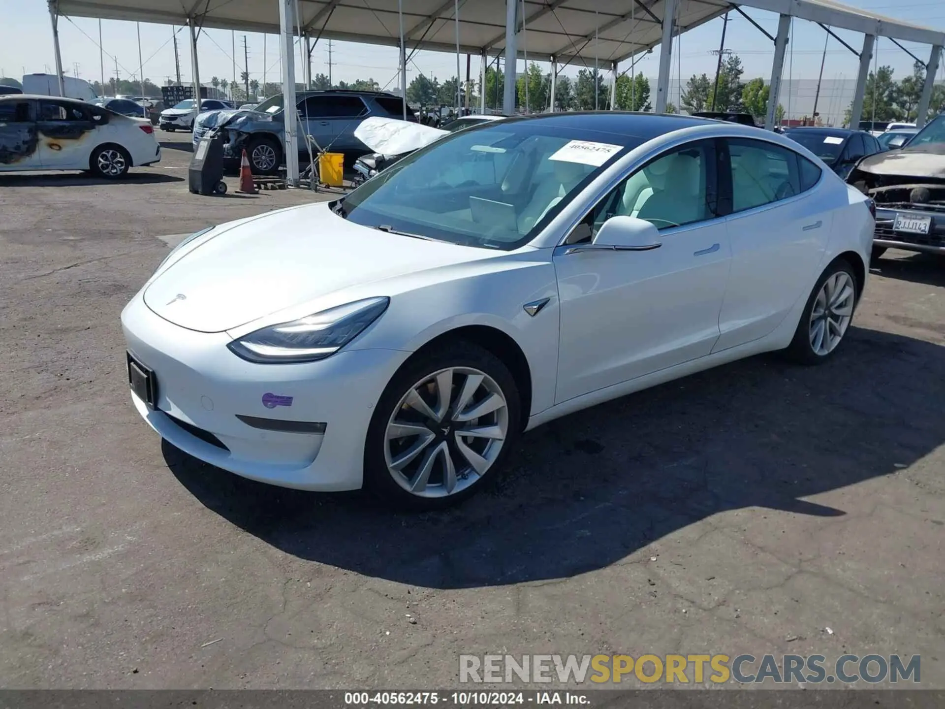 2 Photograph of a damaged car 5YJ3E1EA2KF419378 TESLA MODEL 3 2019