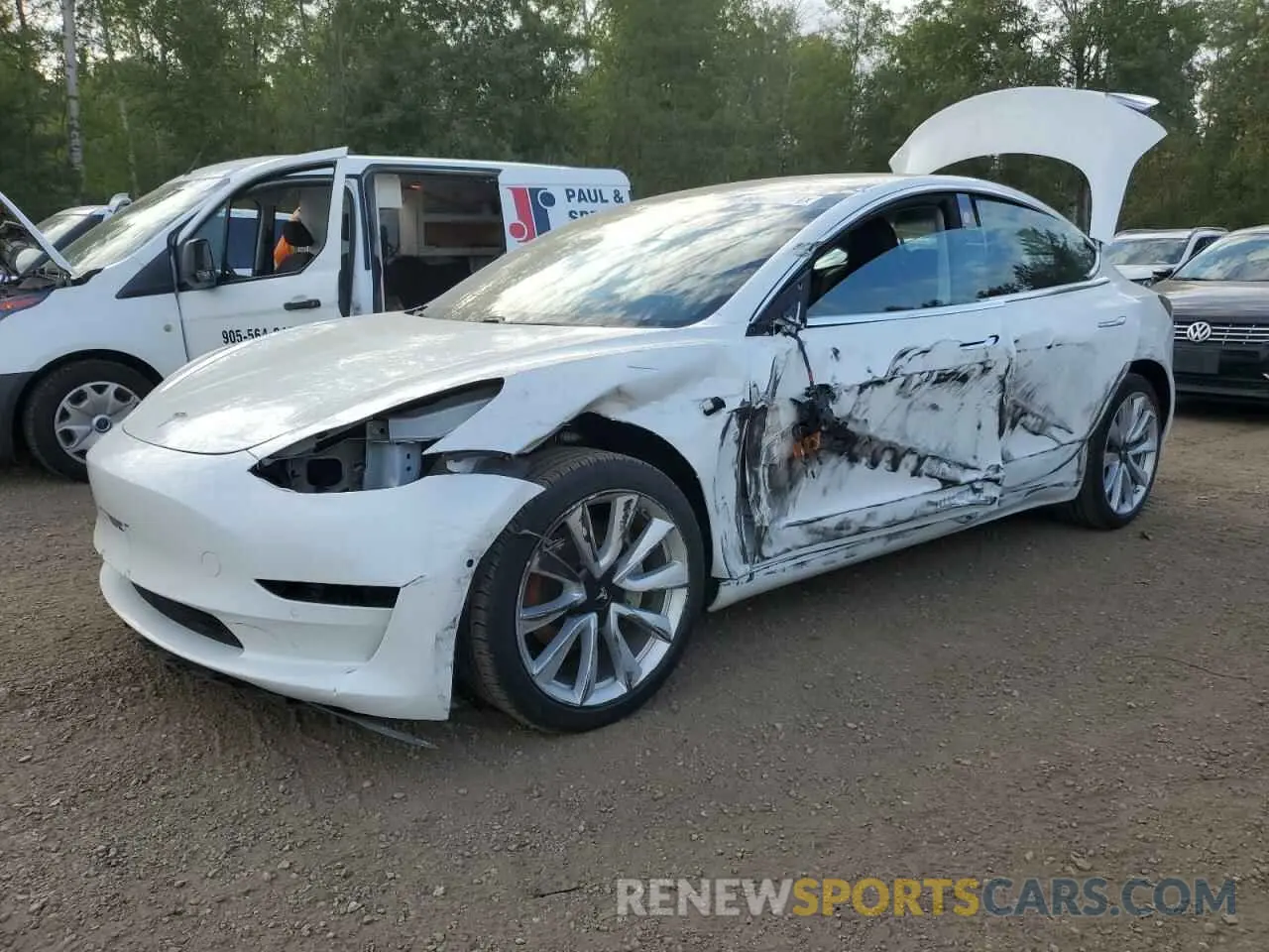 1 Photograph of a damaged car 5YJ3E1EA2KF428050 TESLA MODEL 3 2019